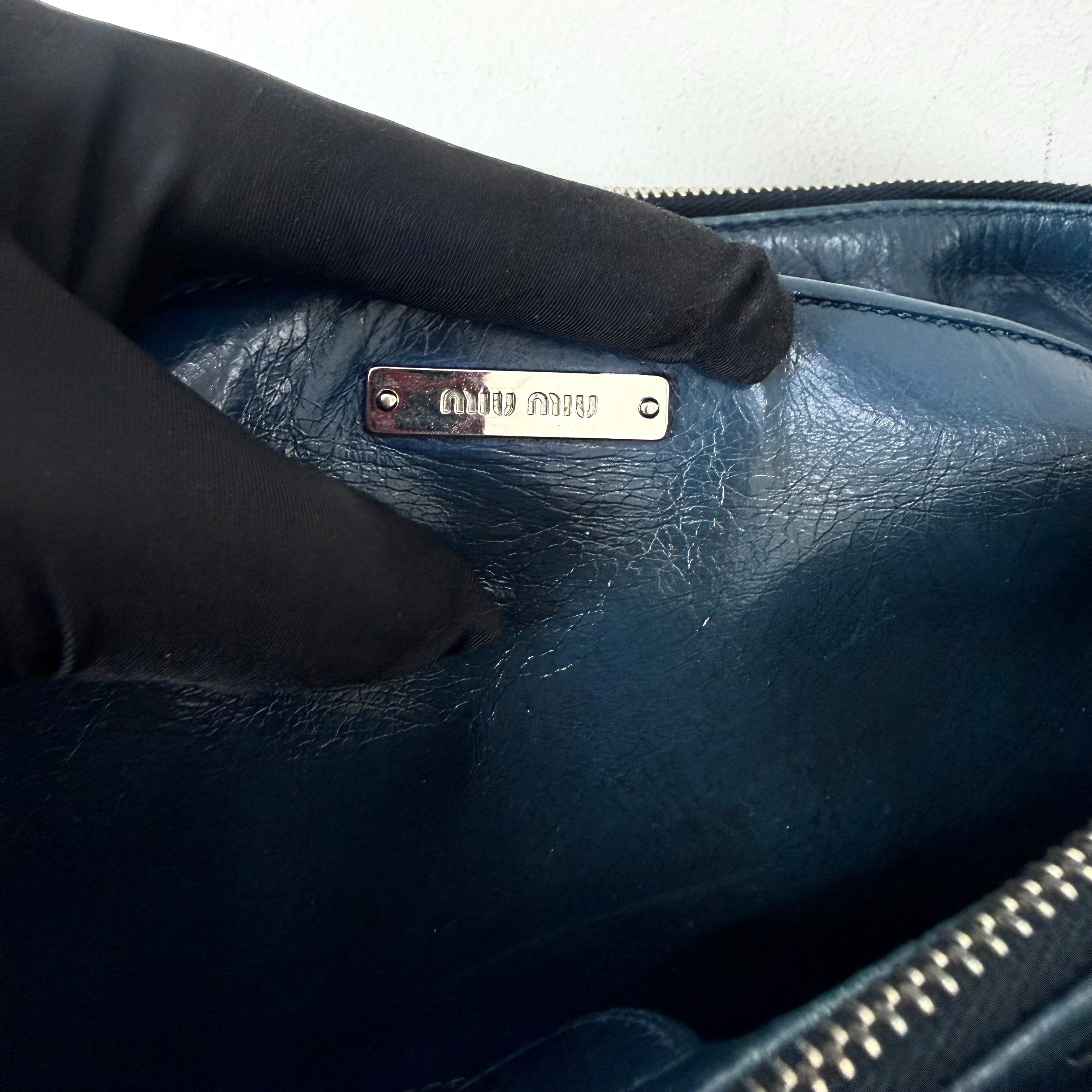Miu Miu Double Zip Convertible Satchel Vitello Shine