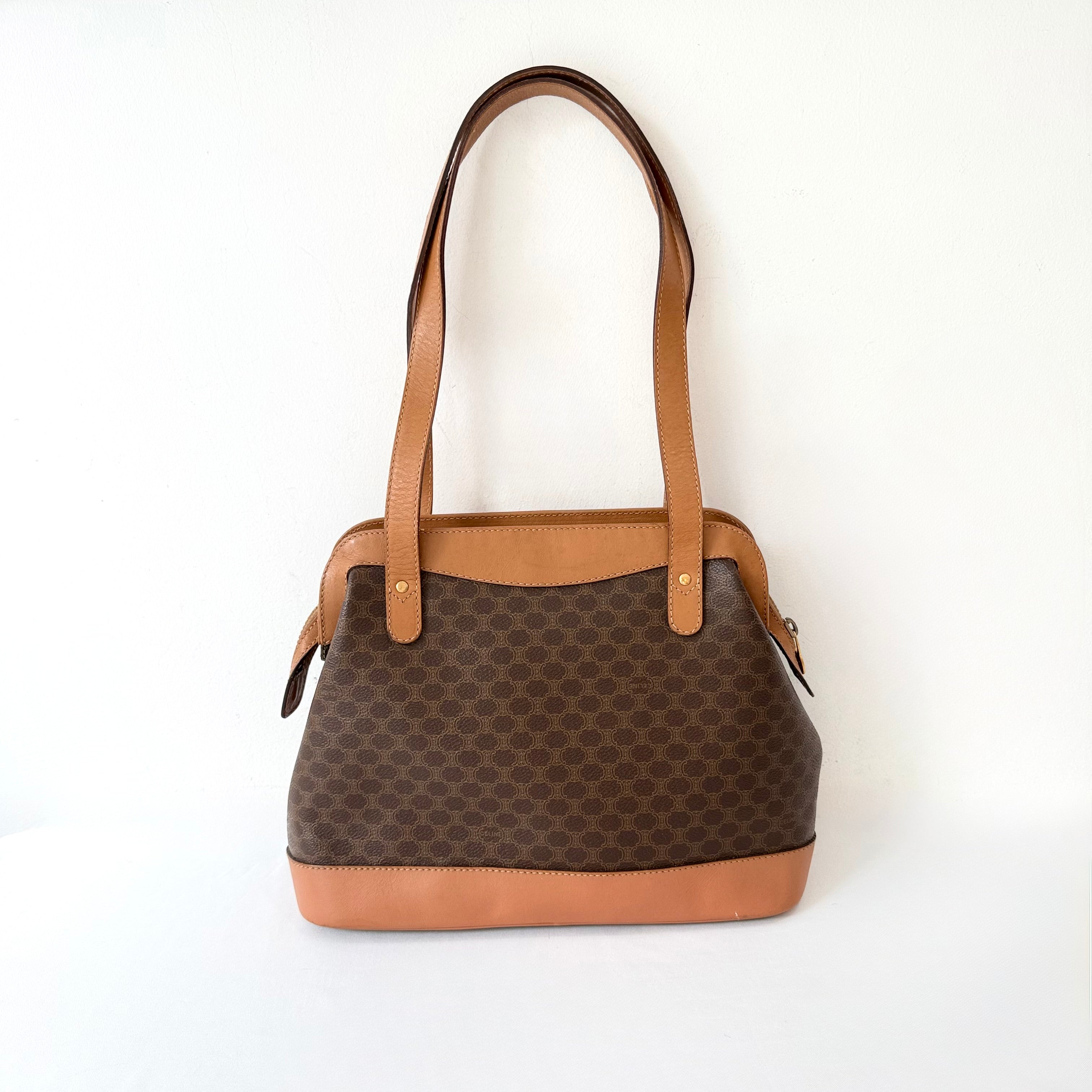 Celine Triomphe Macadam Vintage Shoulder Bag