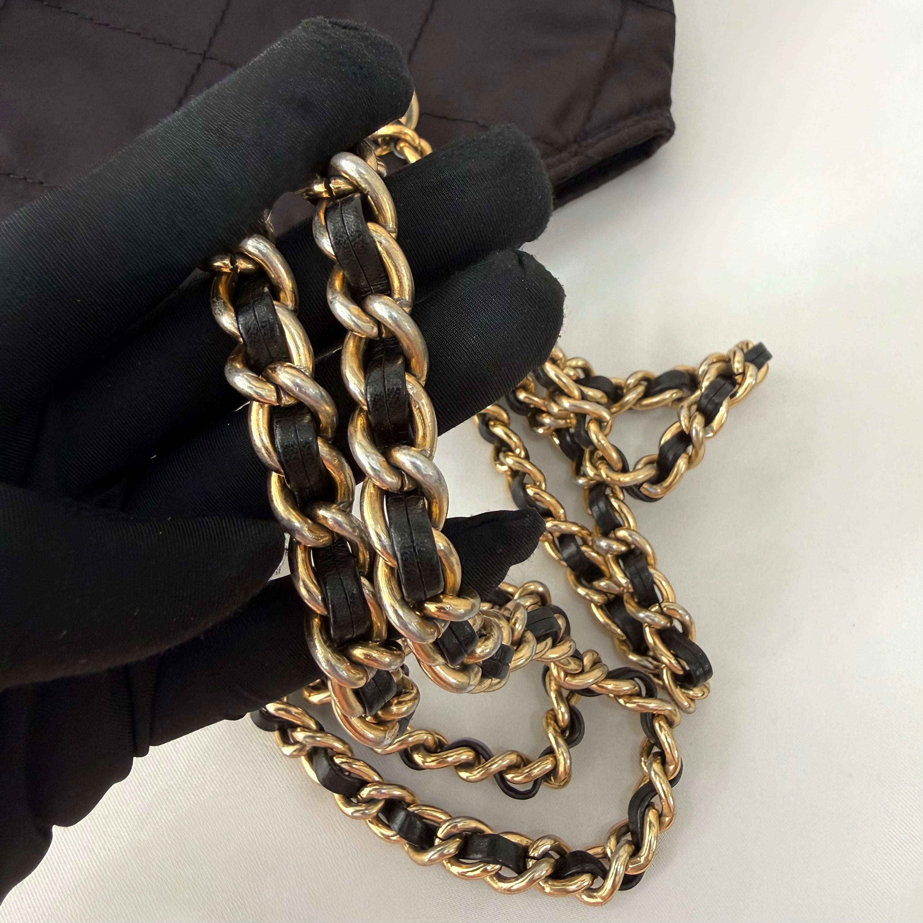 PRADA Quilted Tessuto Nylon Chain Shoulder Bag