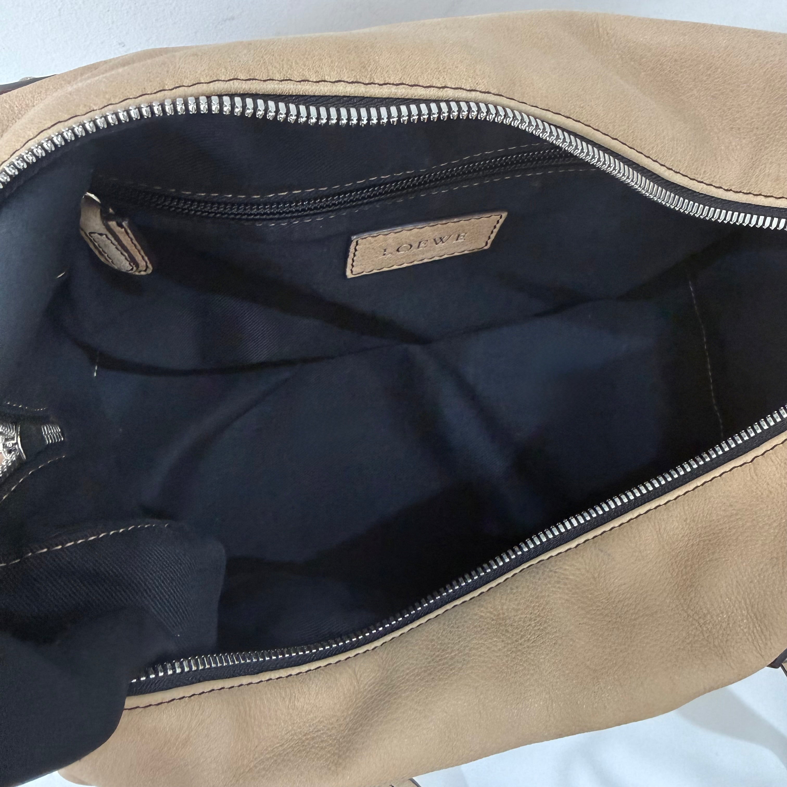 Loewe Signature Anagram Beige Leather Shoulder Bag