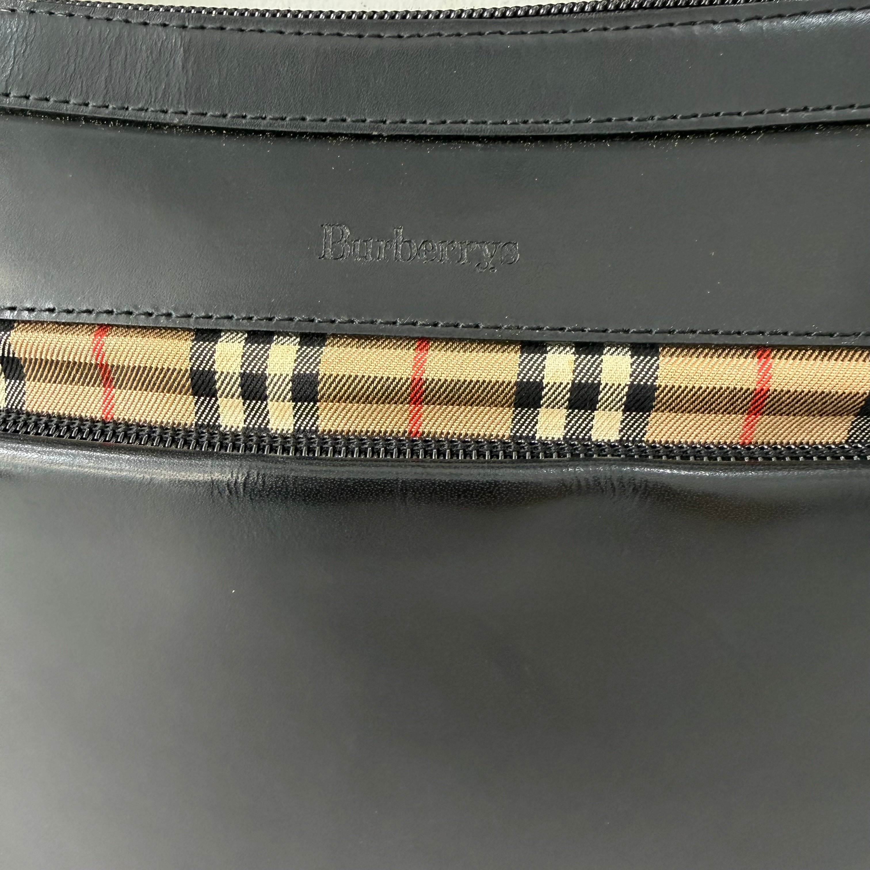 Burberry house check trimmed leather shoulder bag