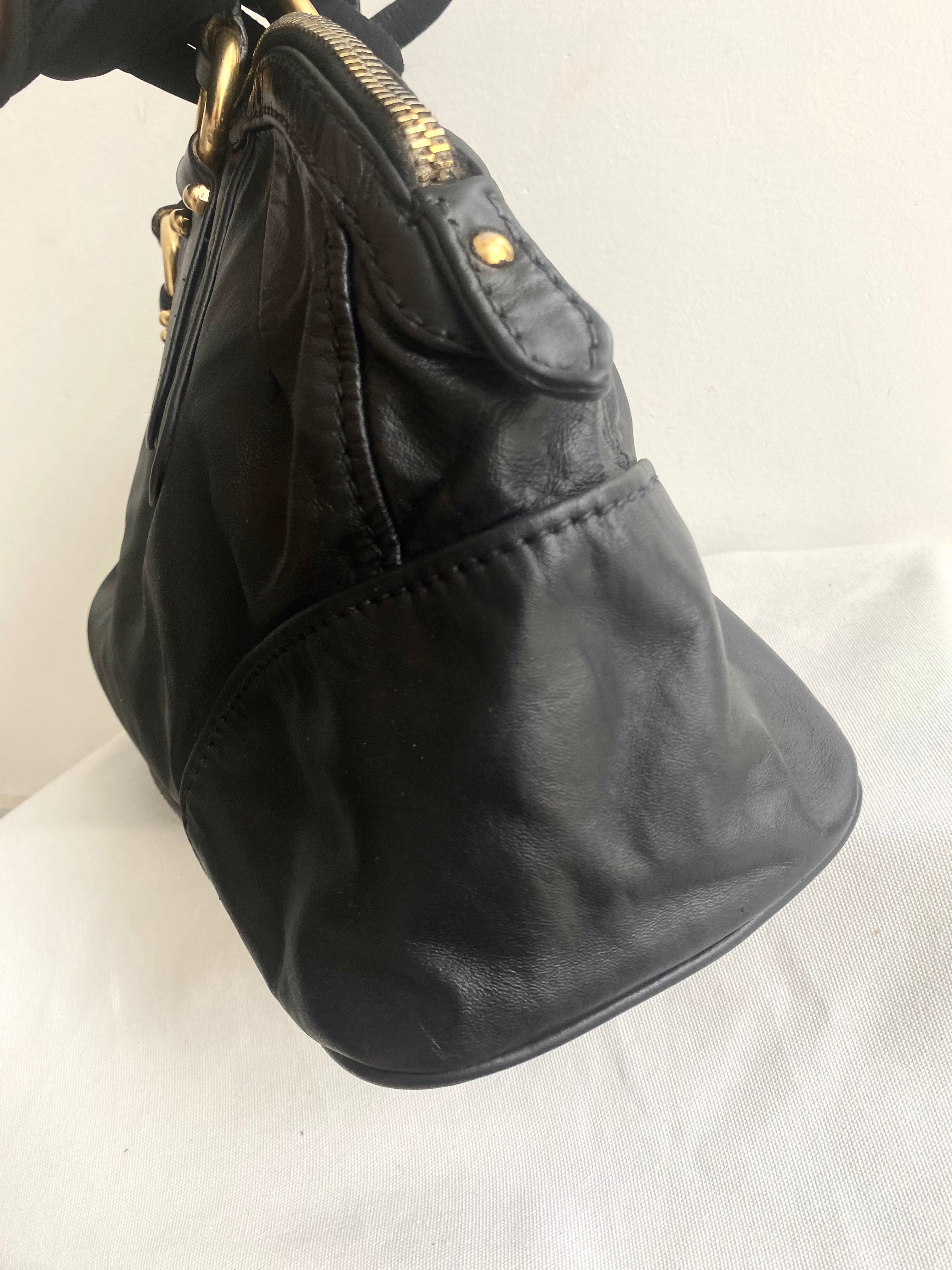 Miu Miu Vitello Black Leather Shoulder Bag