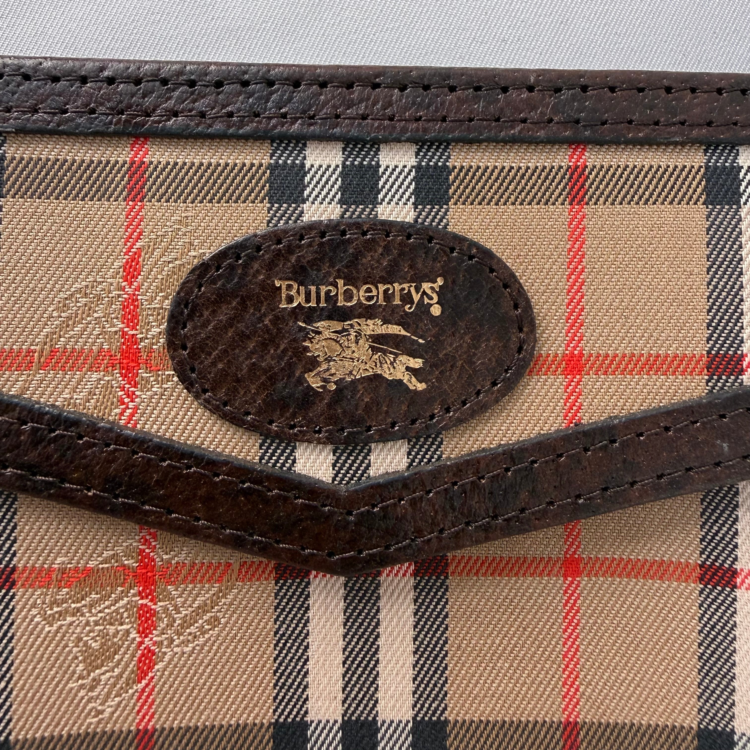 Burberry Vintage Haymarket Check Canvas Envelope Shoulder Bag