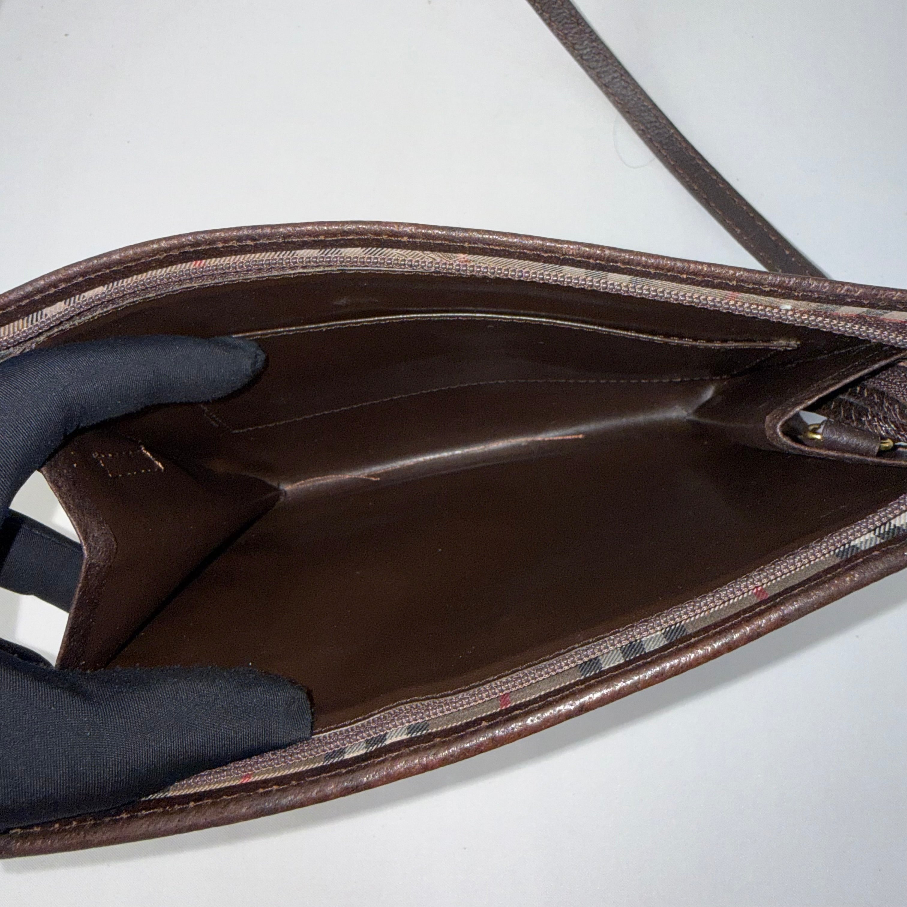 Burberry Vintage Haymarket Check Canvas Envelope Shoulder Bag