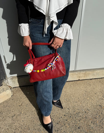 Loewe Vintage Drawstring Shoulder Bag - Red Leather