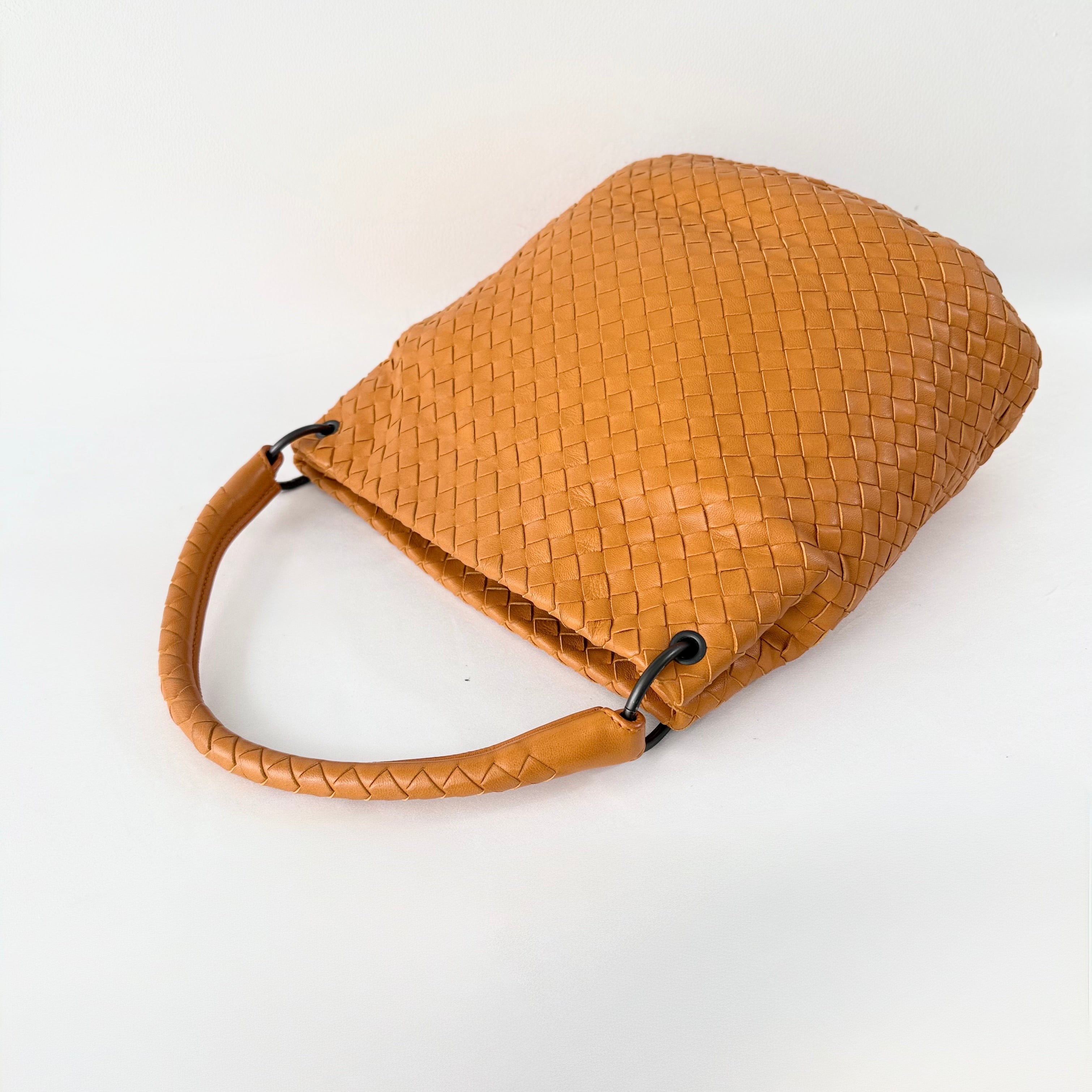 Bottega Veneta Orange Intrecciato Leather Bella Tote