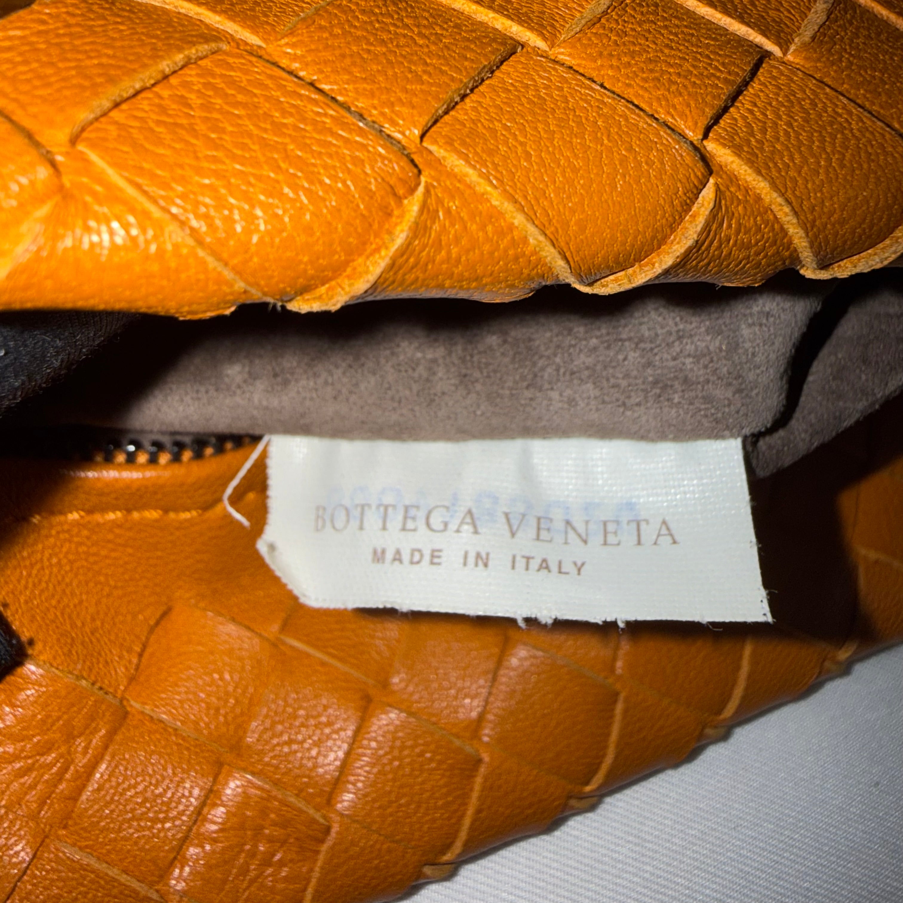 Bottega Veneta Orange Intrecciato Leather Bella Tote