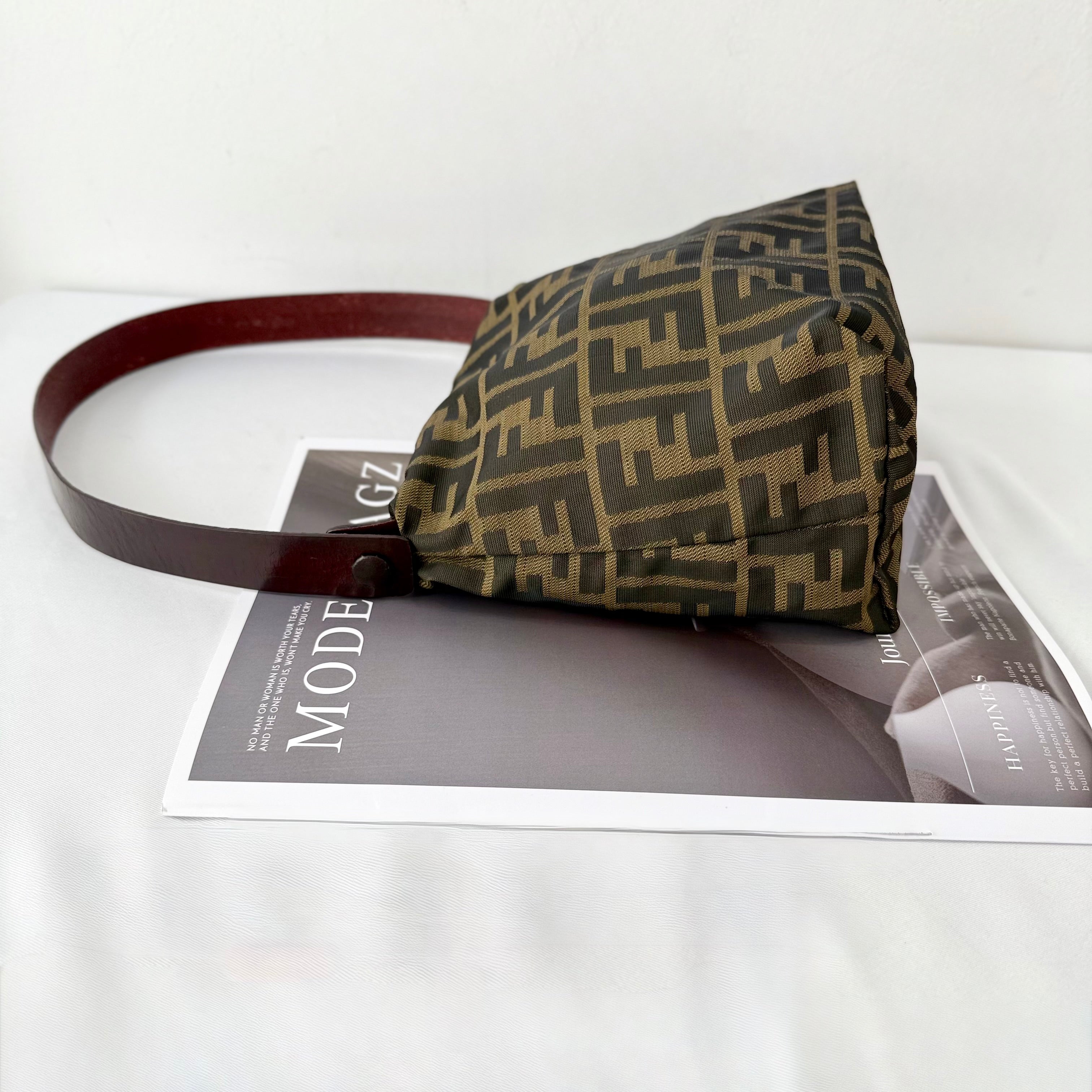 Fendi Brown Zucca Pochette Bag