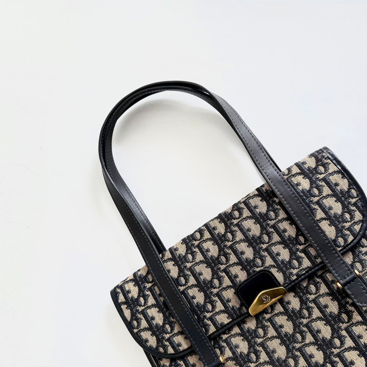 Christian Dior Blue Trotter Monogram Canvas Handbag