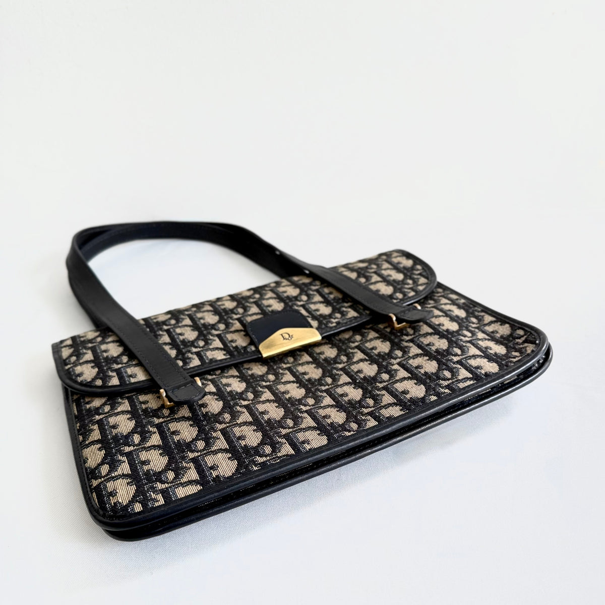 Christian Dior Blue Trotter Monogram Canvas Handbag