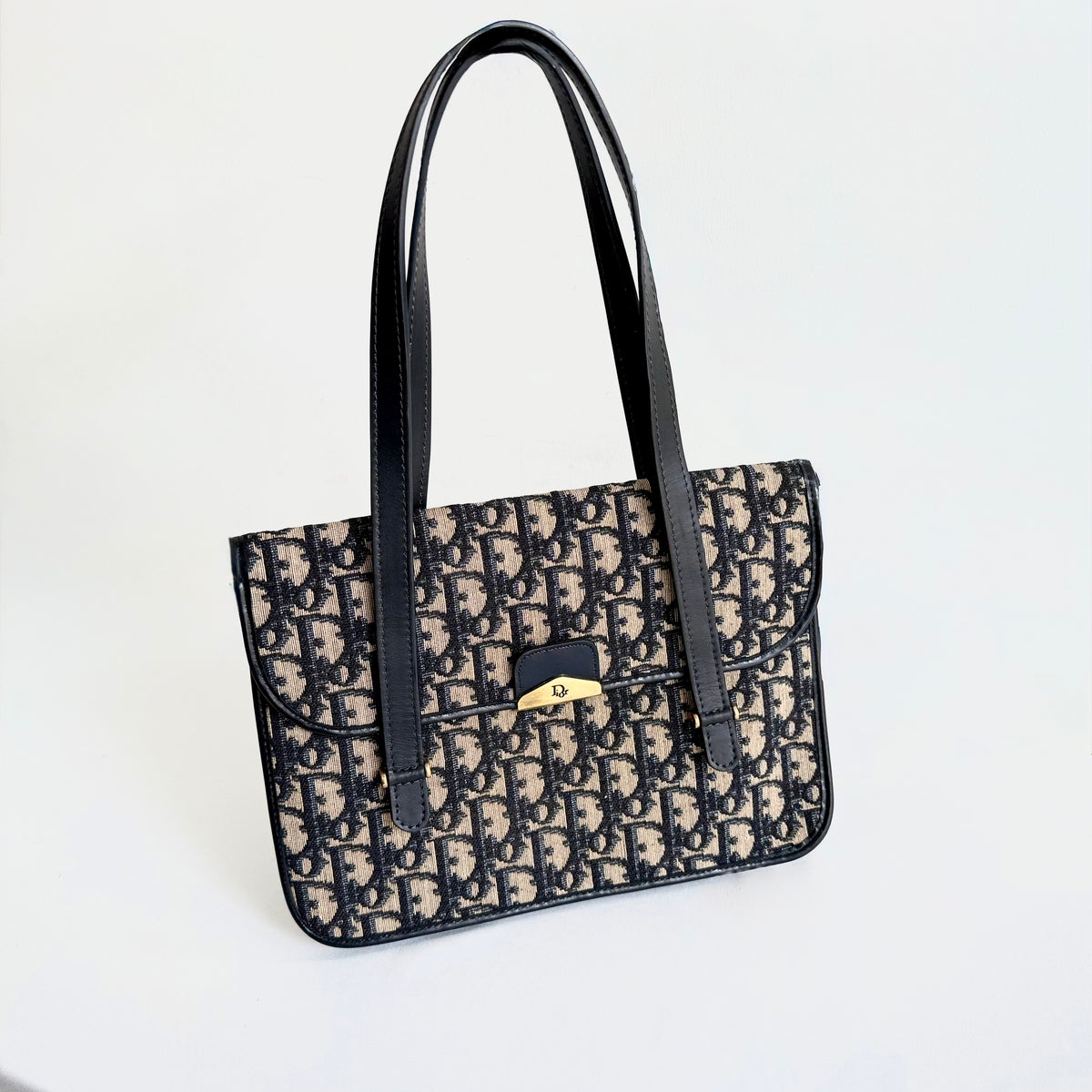 Christian Dior Blue Trotter Monogram Canvas Handbag