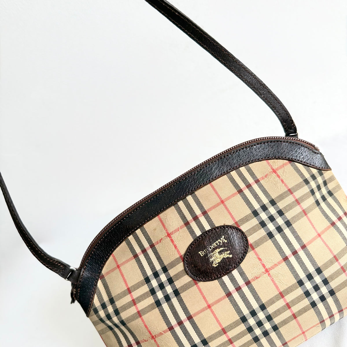 Burberry Nova Check Pochette Canvas Beige