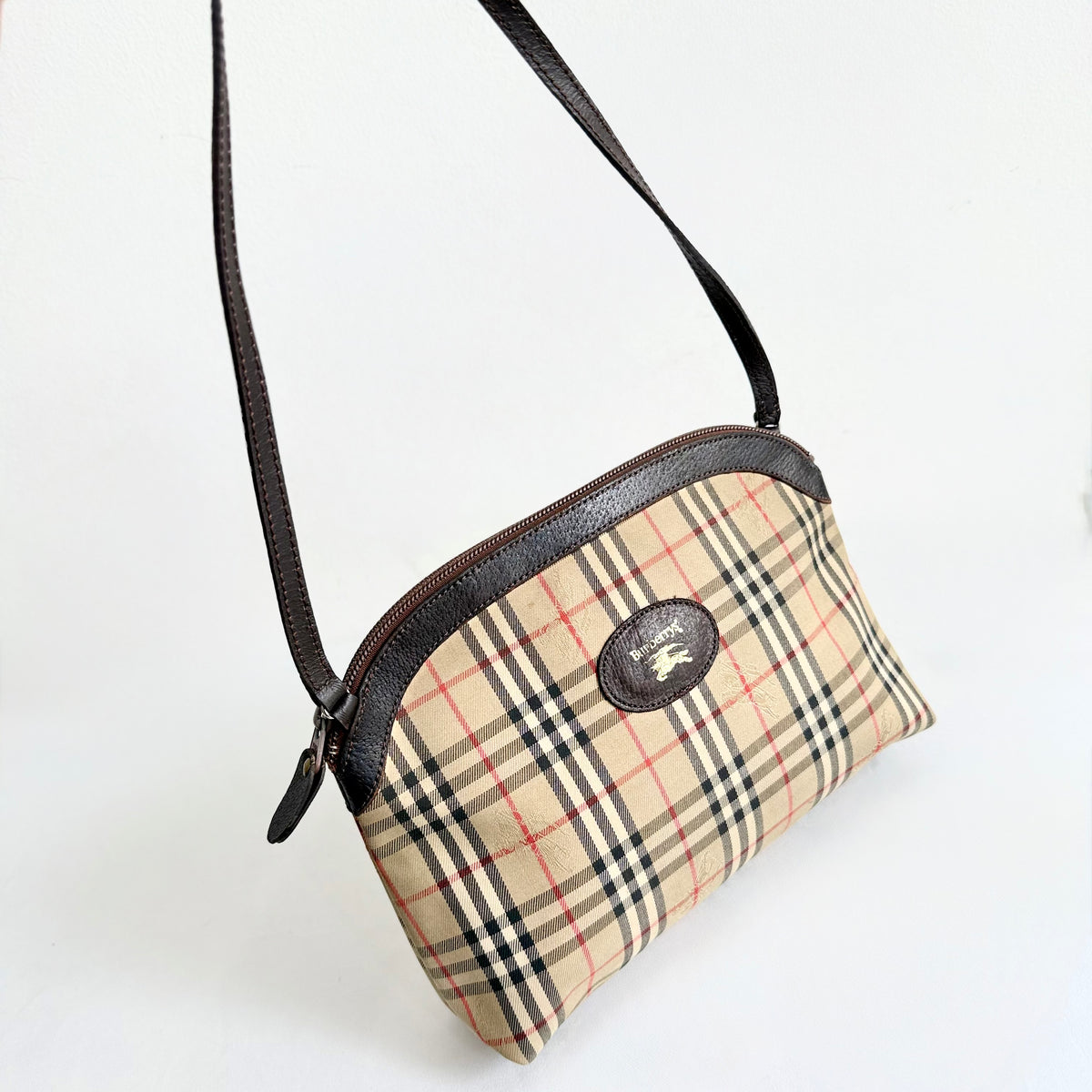Burberry Nova Check Pochette Canvas Beige