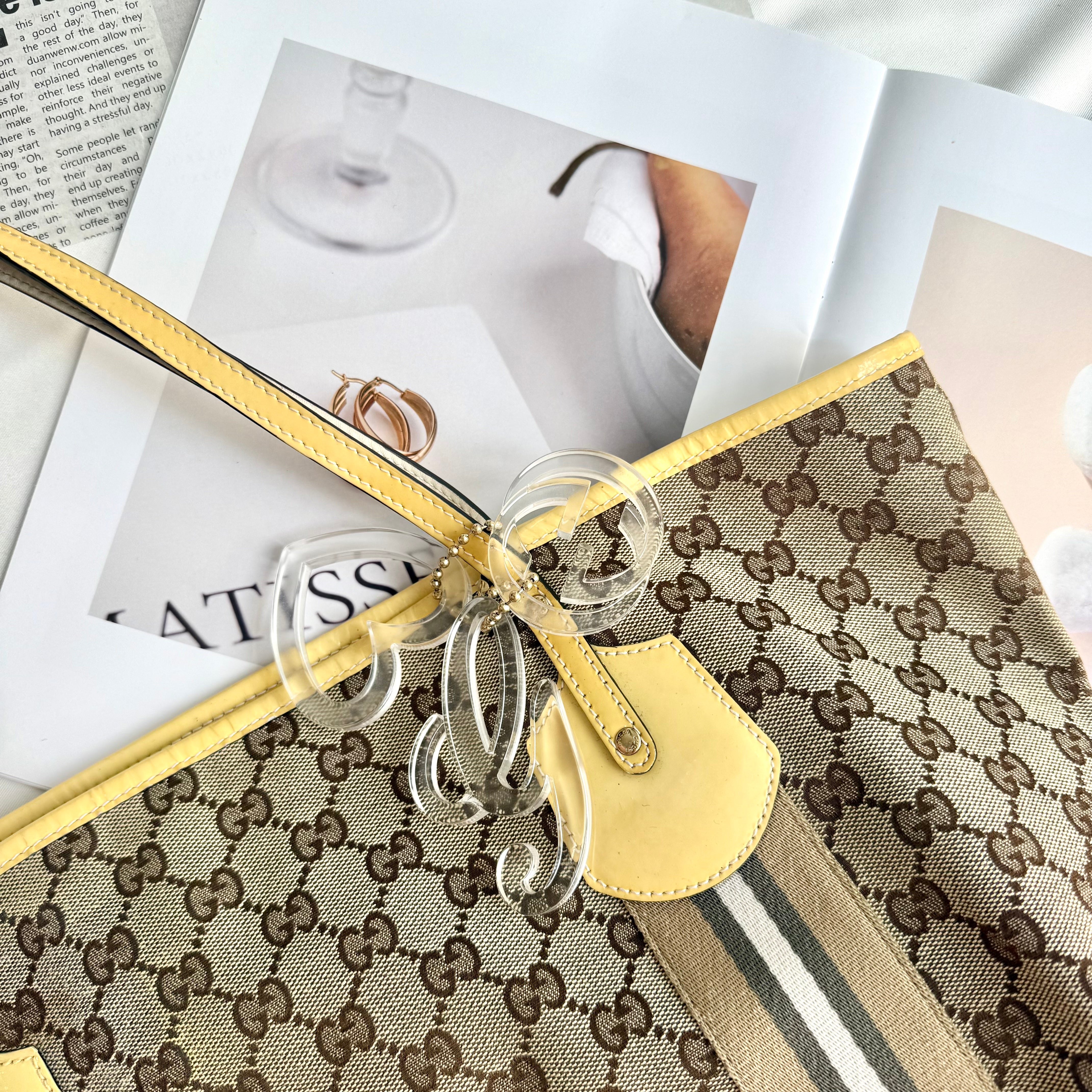 Gucci GG Canvas Canvas Web Jolie Tote