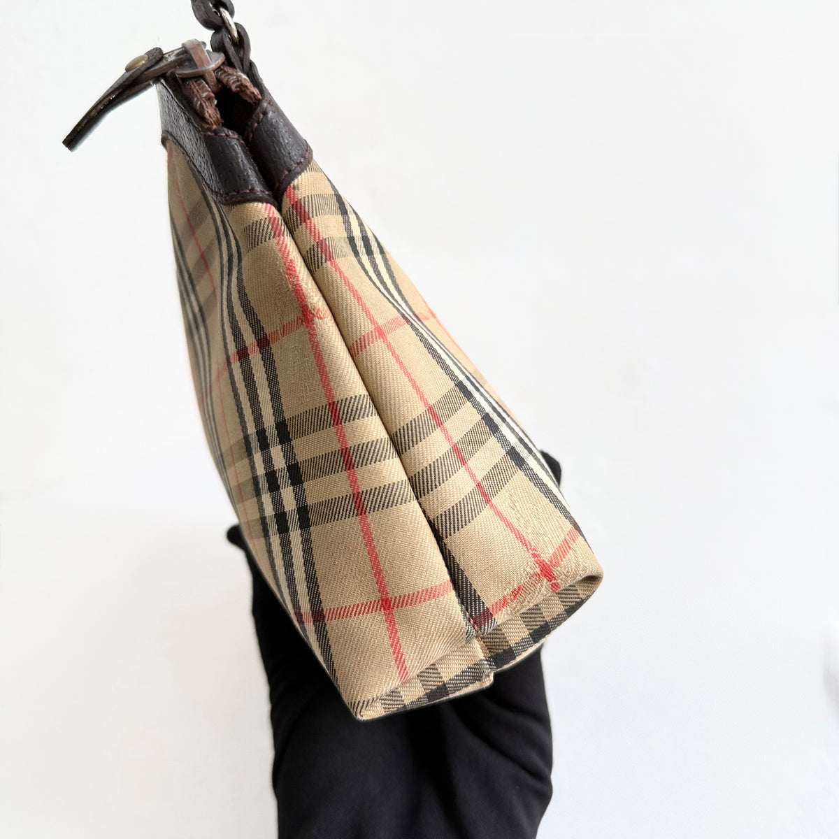 Burberry Nova Check Pochette Canvas Beige