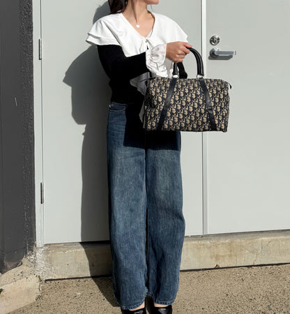 Dior Blue Canvas Bowling Bag