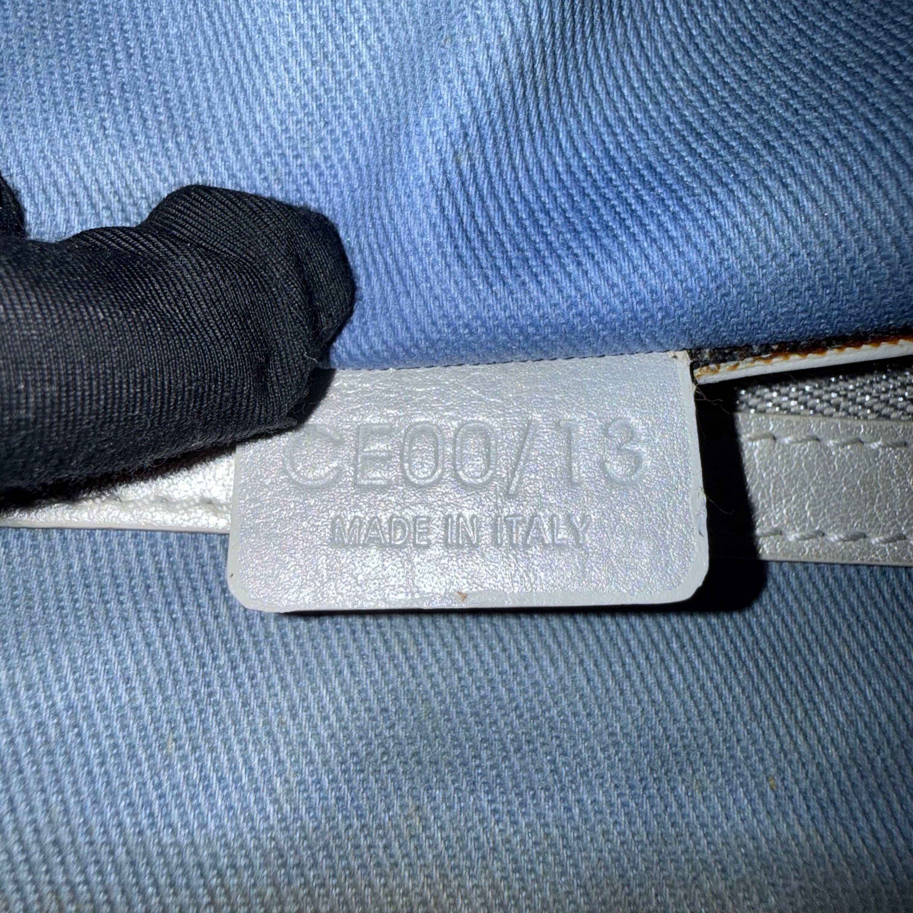 CELINE “C” MONOGRAM BLUE CANVAS SHOULDER BAG