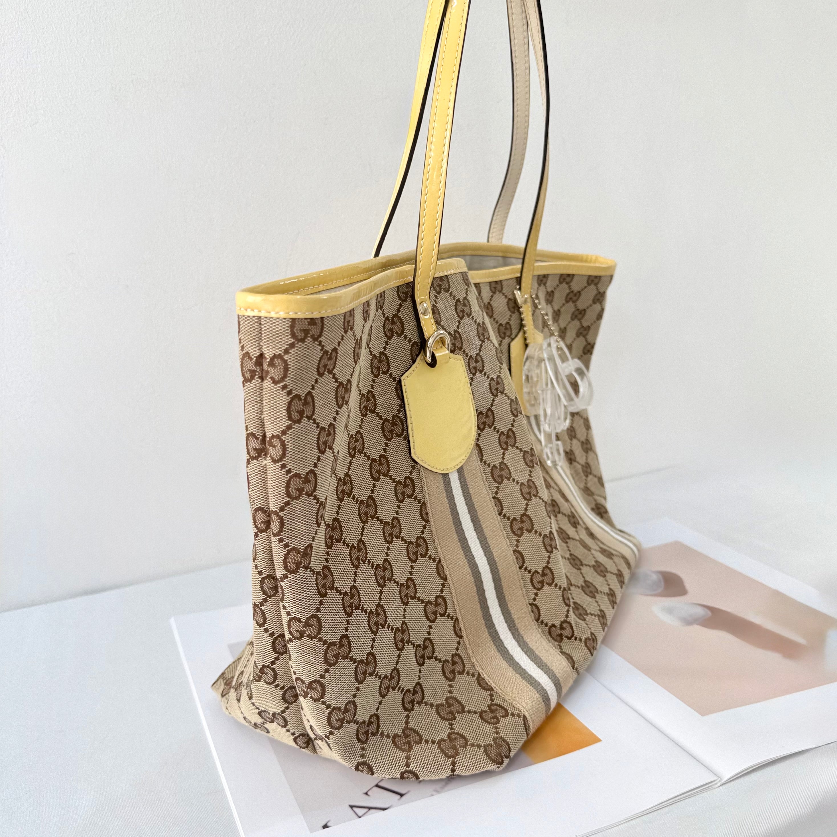 Gucci GG Canvas Canvas Web Jolie Tote