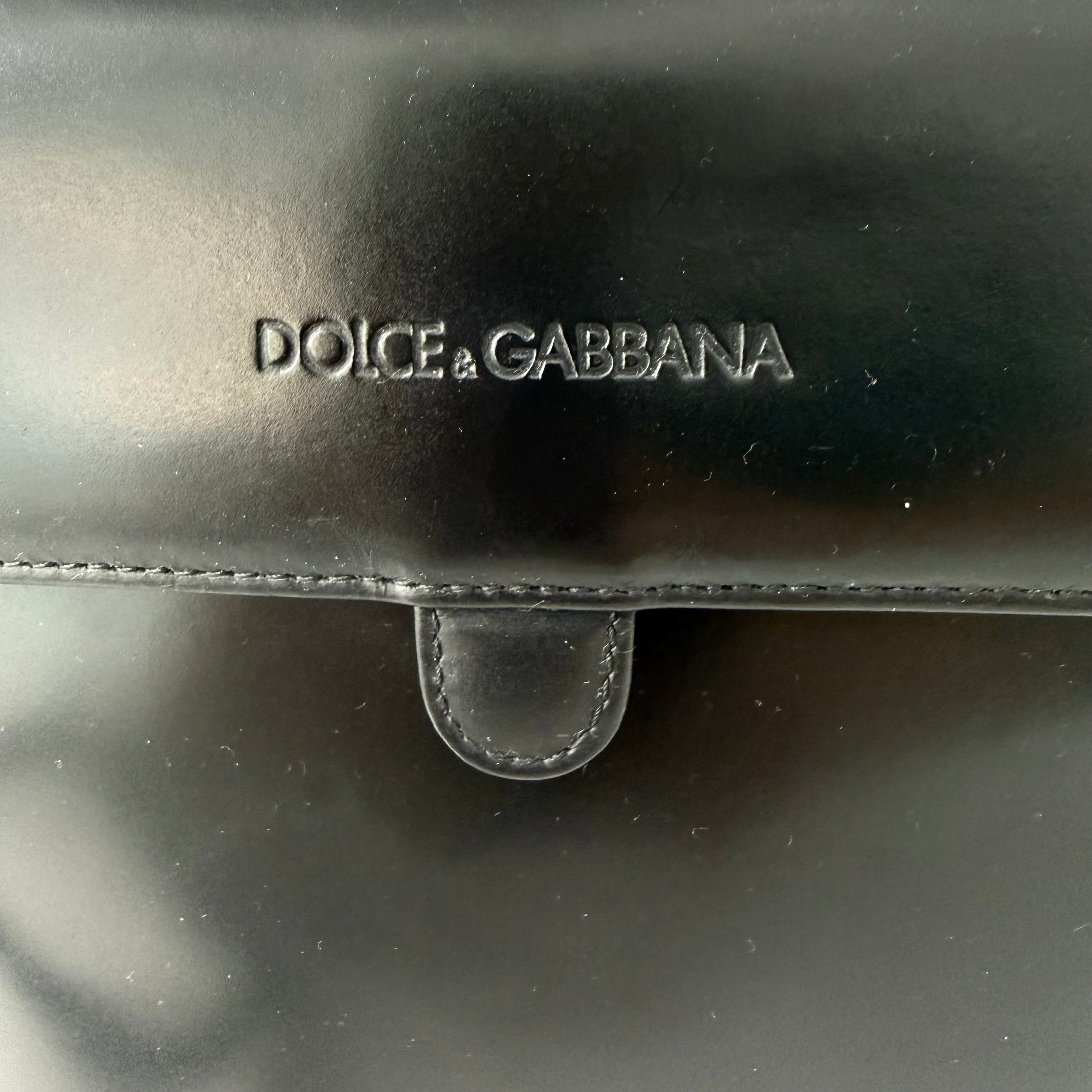 Dolce & Gabbana Black Patent Leather Bucket Bag