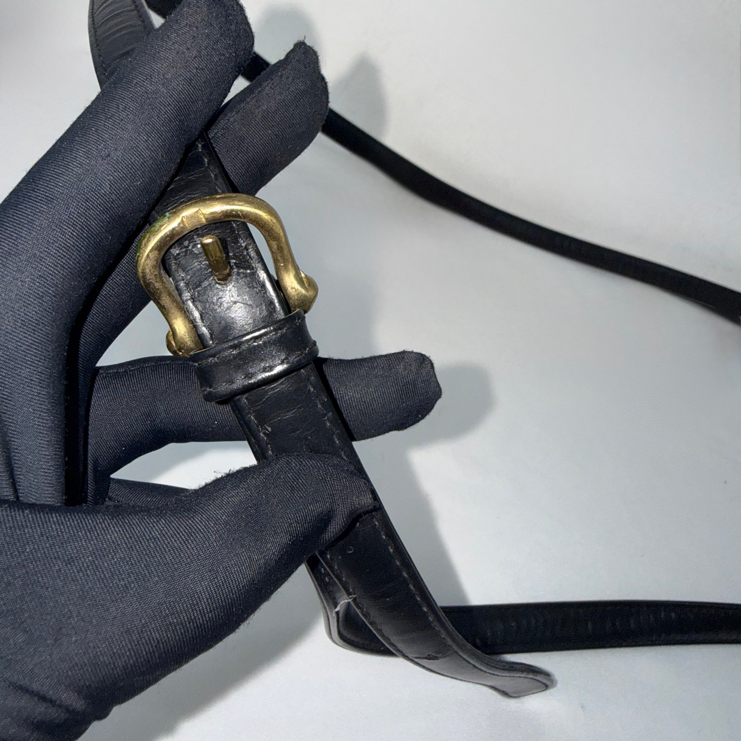 Dolce & Gabbana Black Patent Leather Bucket Bag