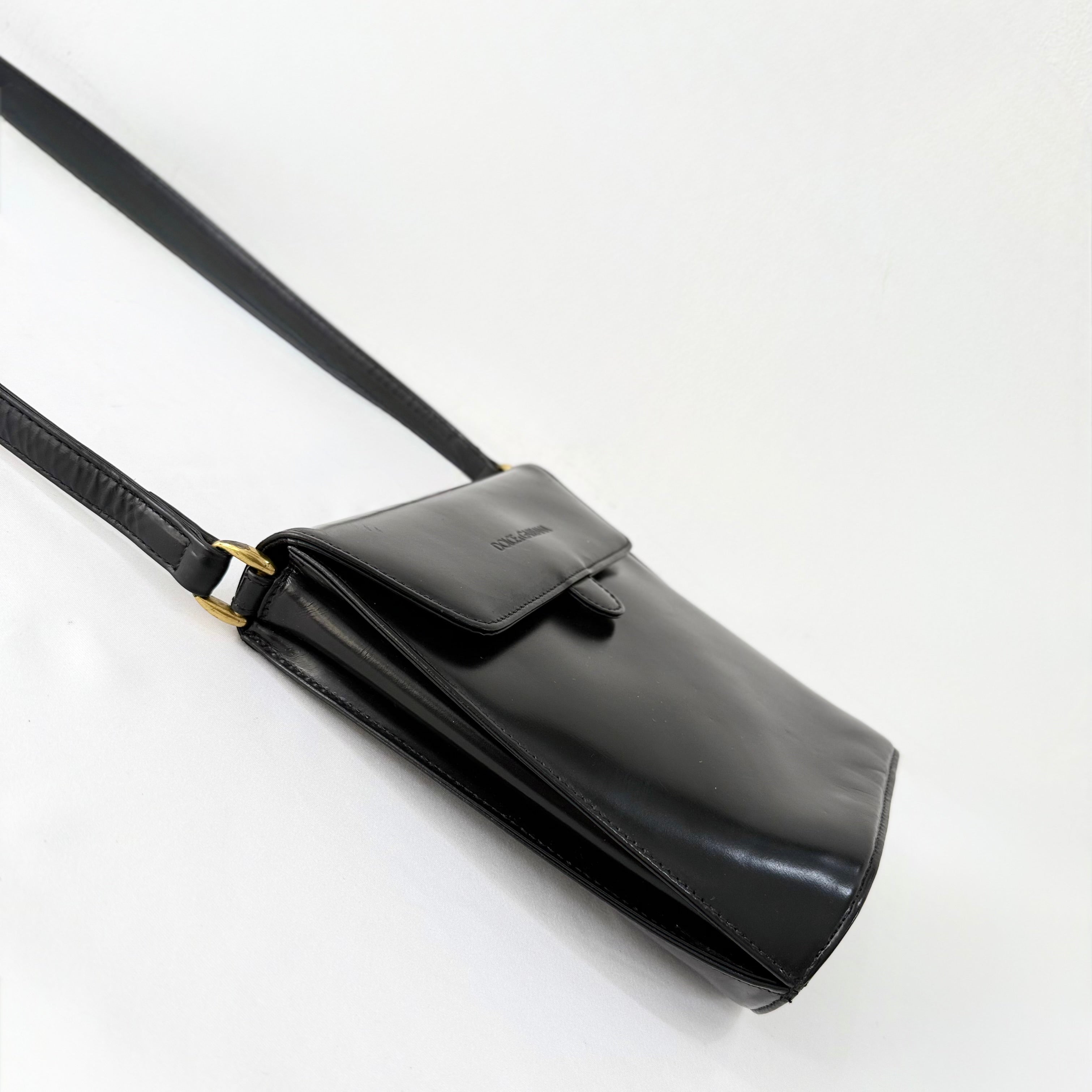Dolce & Gabbana Black Patent Leather Bucket Bag
