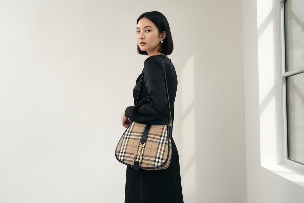 Burberry Haymarket Check Shoulder Bag