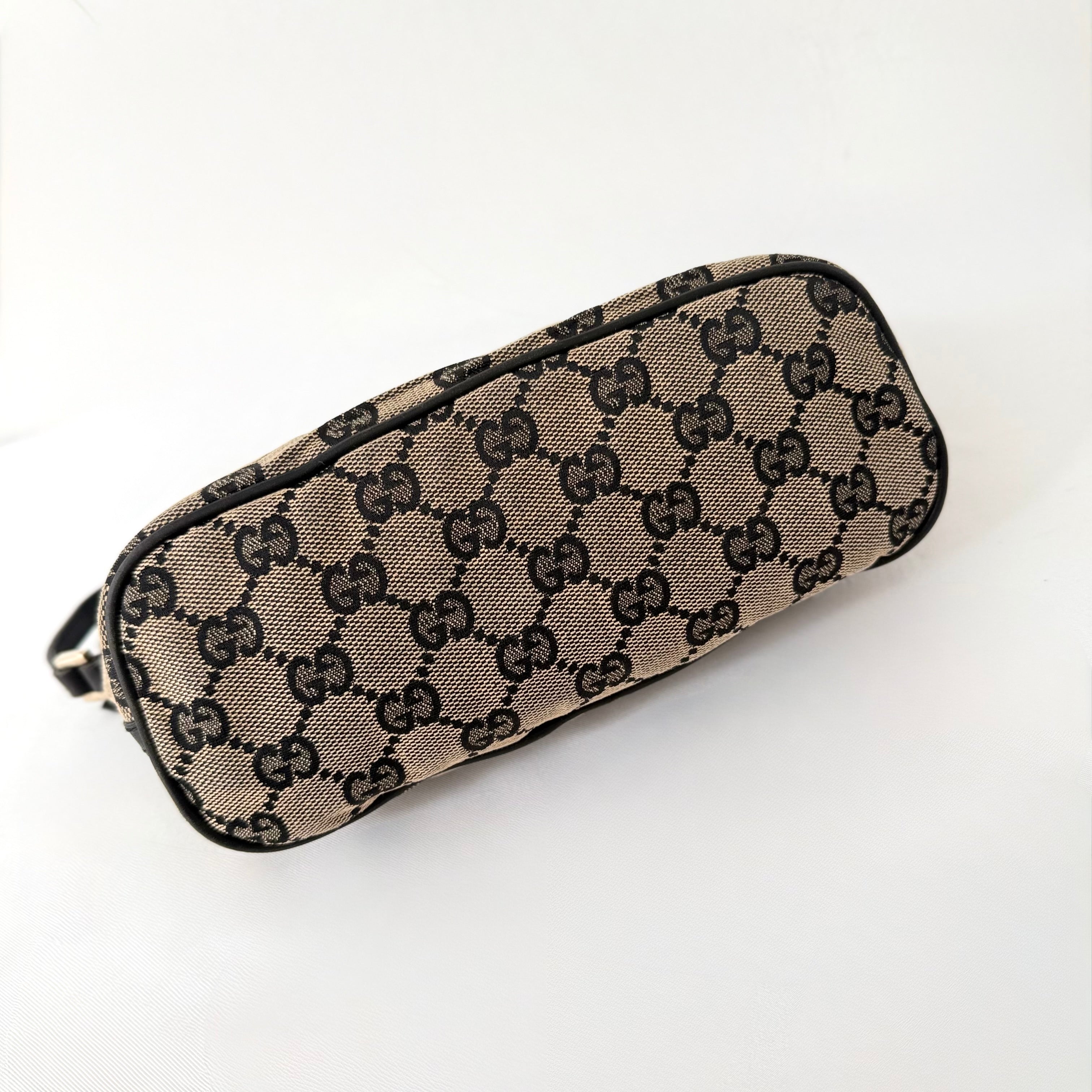 Gucci GG Monogram Pochette Boat Shoulder Bag Grey/Black