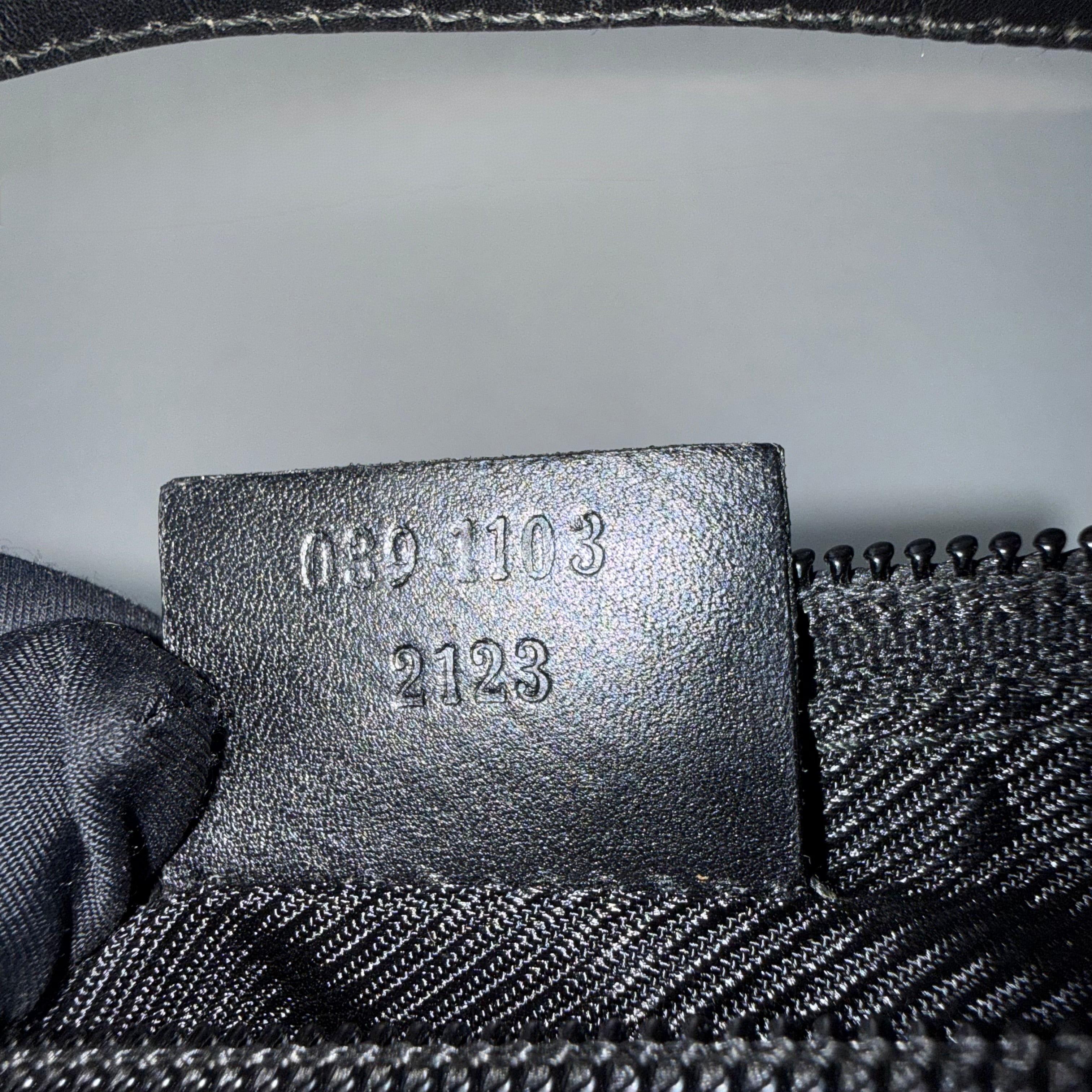 Gucci GG Monogram Pochette Boat Shoulder Bag Grey/Black