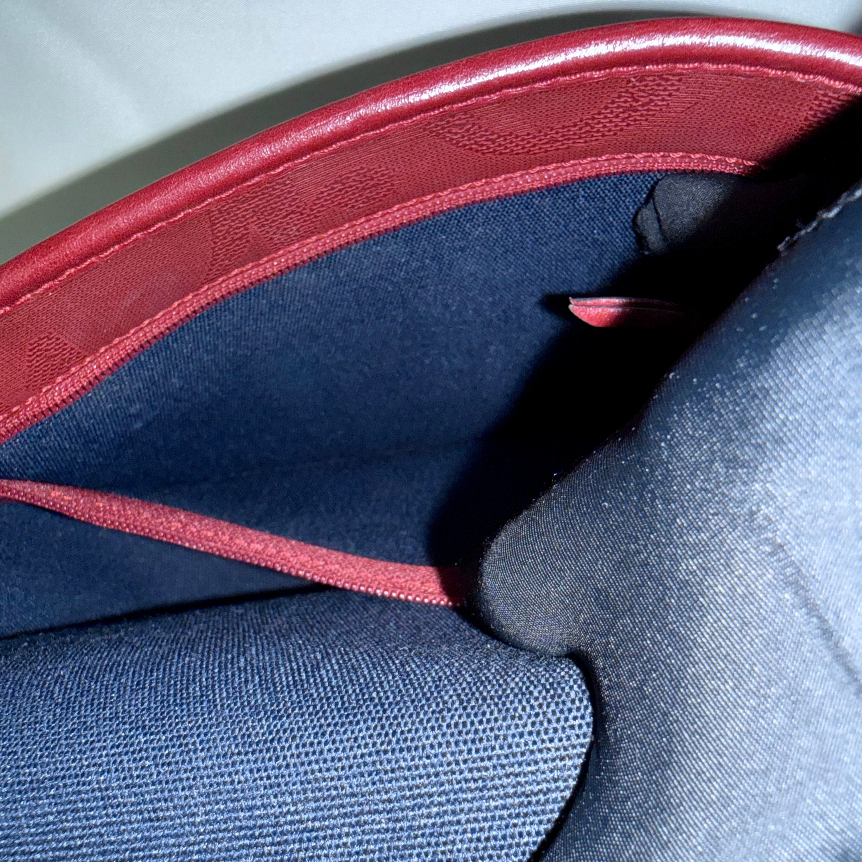 Christian Dior Trotter Canvas Burgundy Shoulder Bag