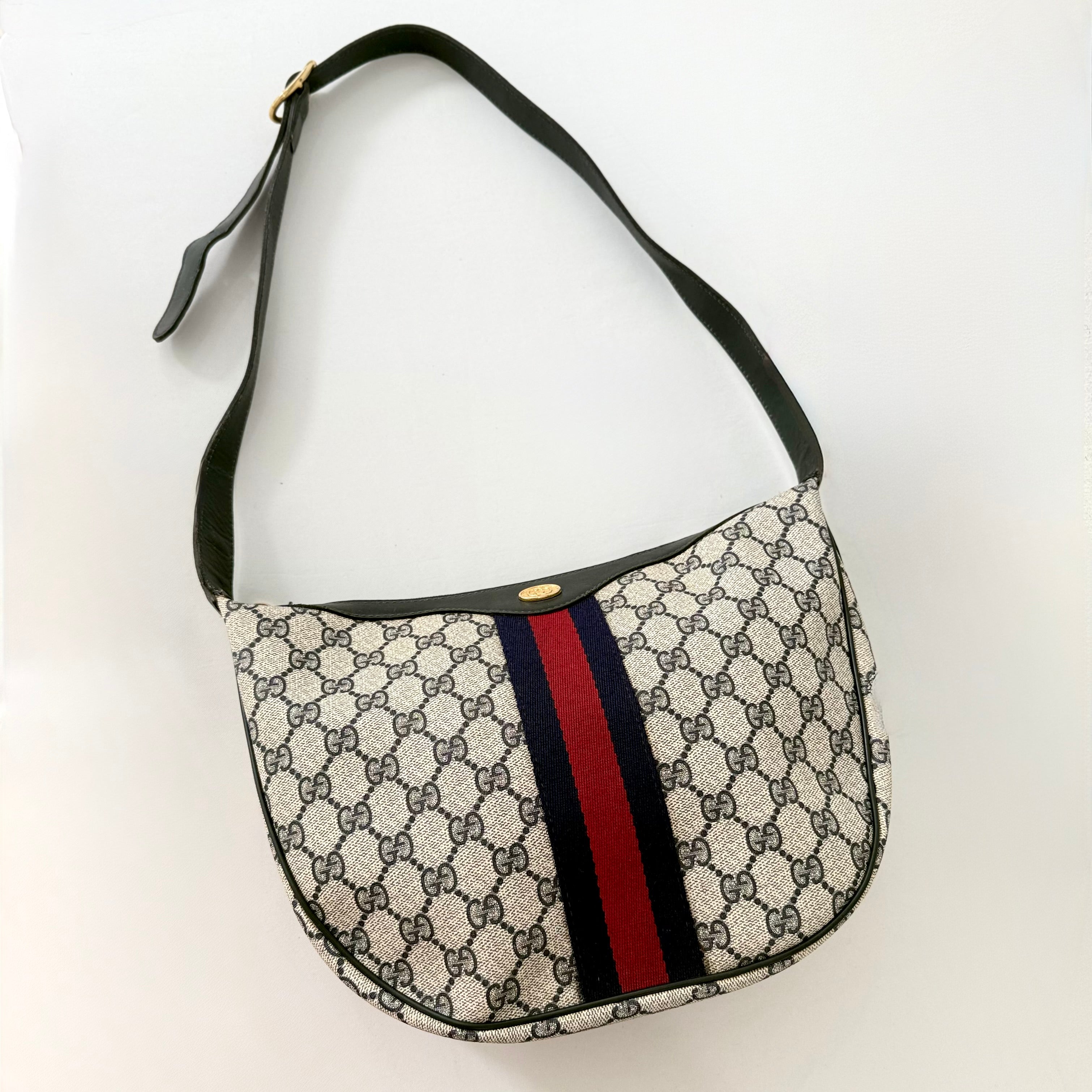 GUCCI GG Supreme Web Sherry Line Shoulder Bag