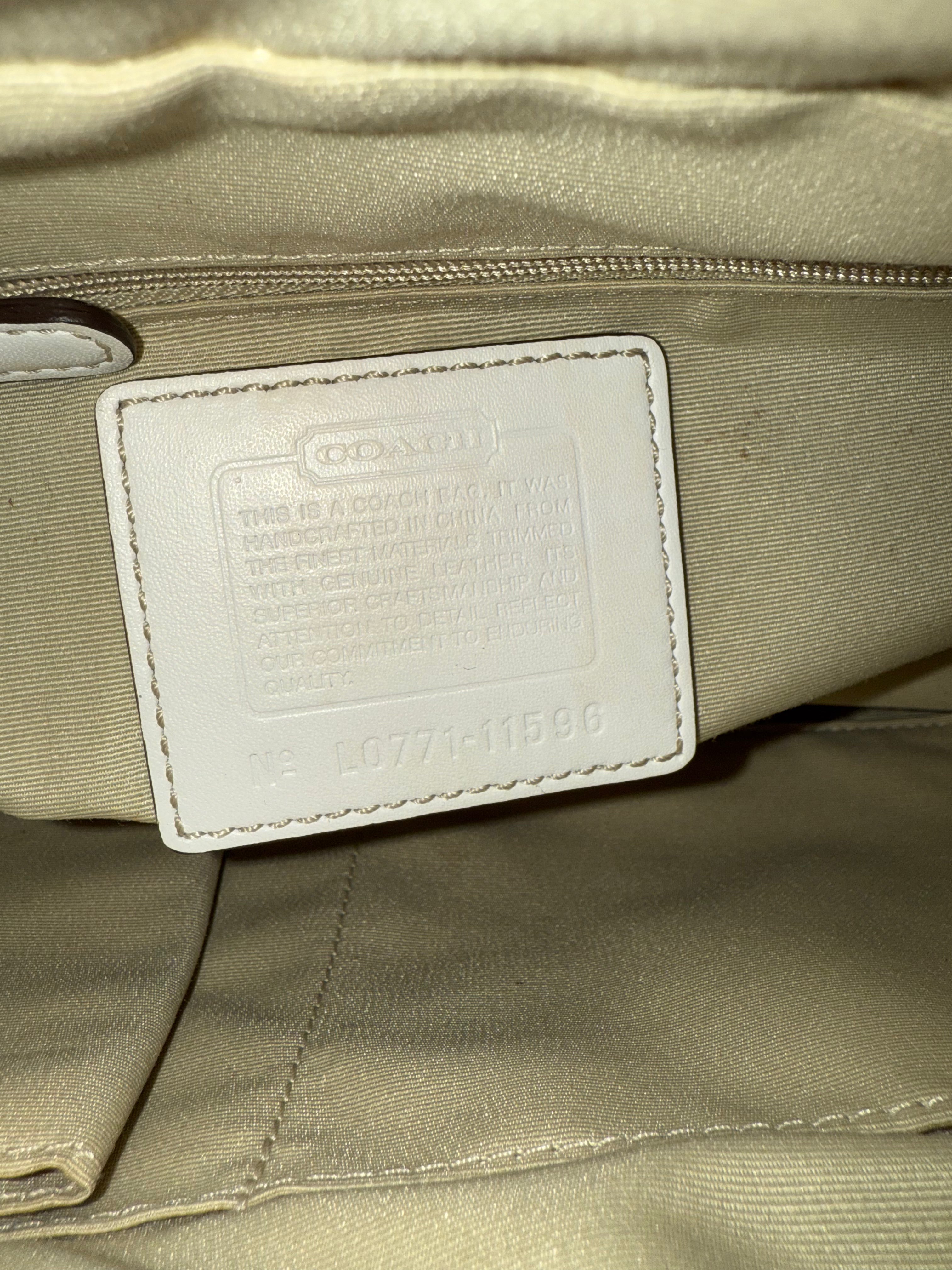 Coach Signature Handbag Brown White