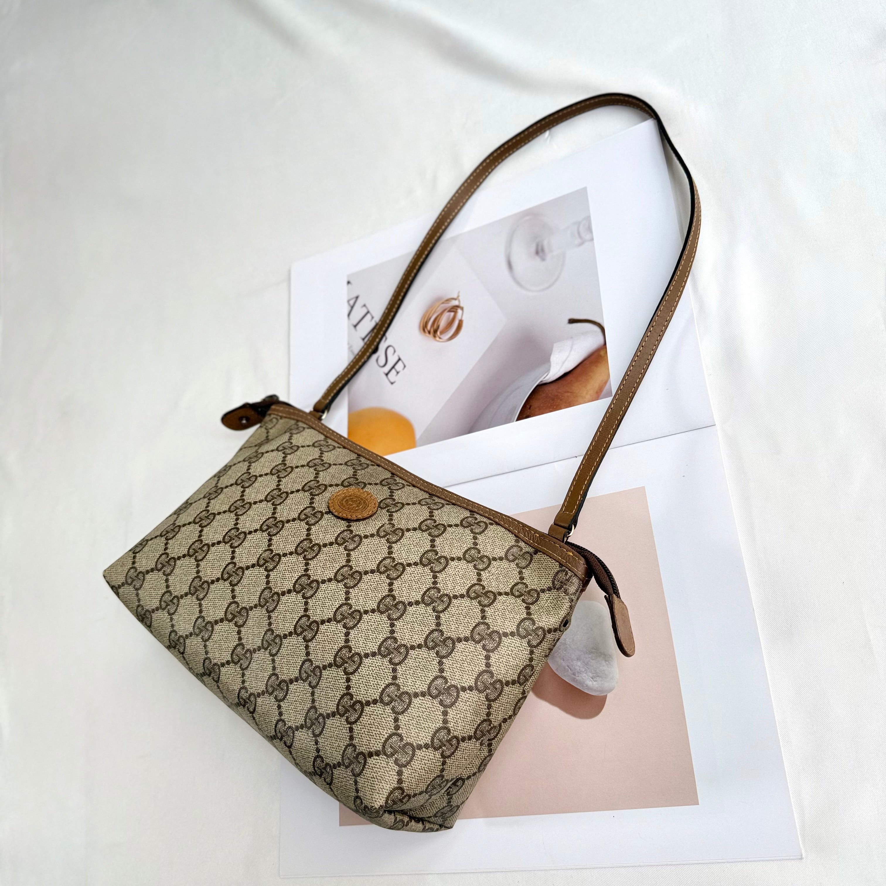 Gucci GG Monogram Brown Pochette