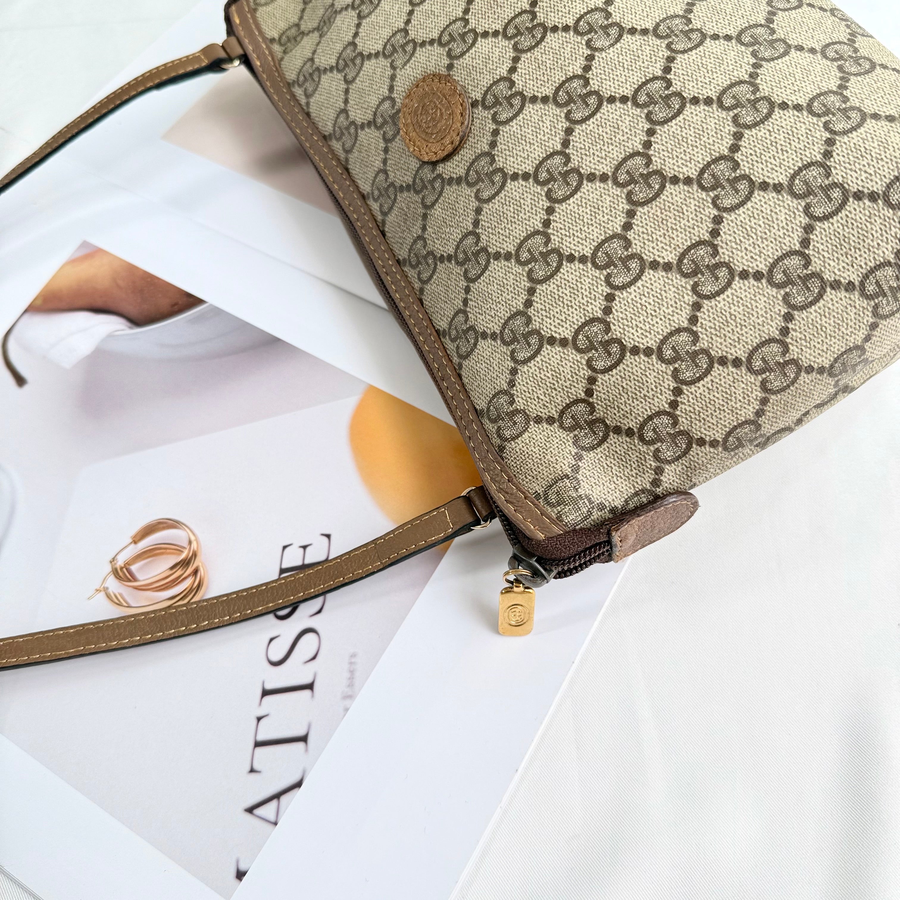 Gucci GG Monogram Brown Pochette