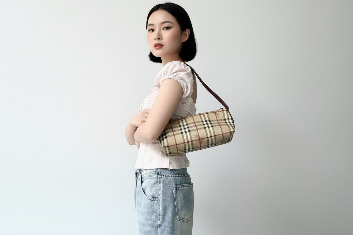 Burberry Haymarket Check Shoulder Bag