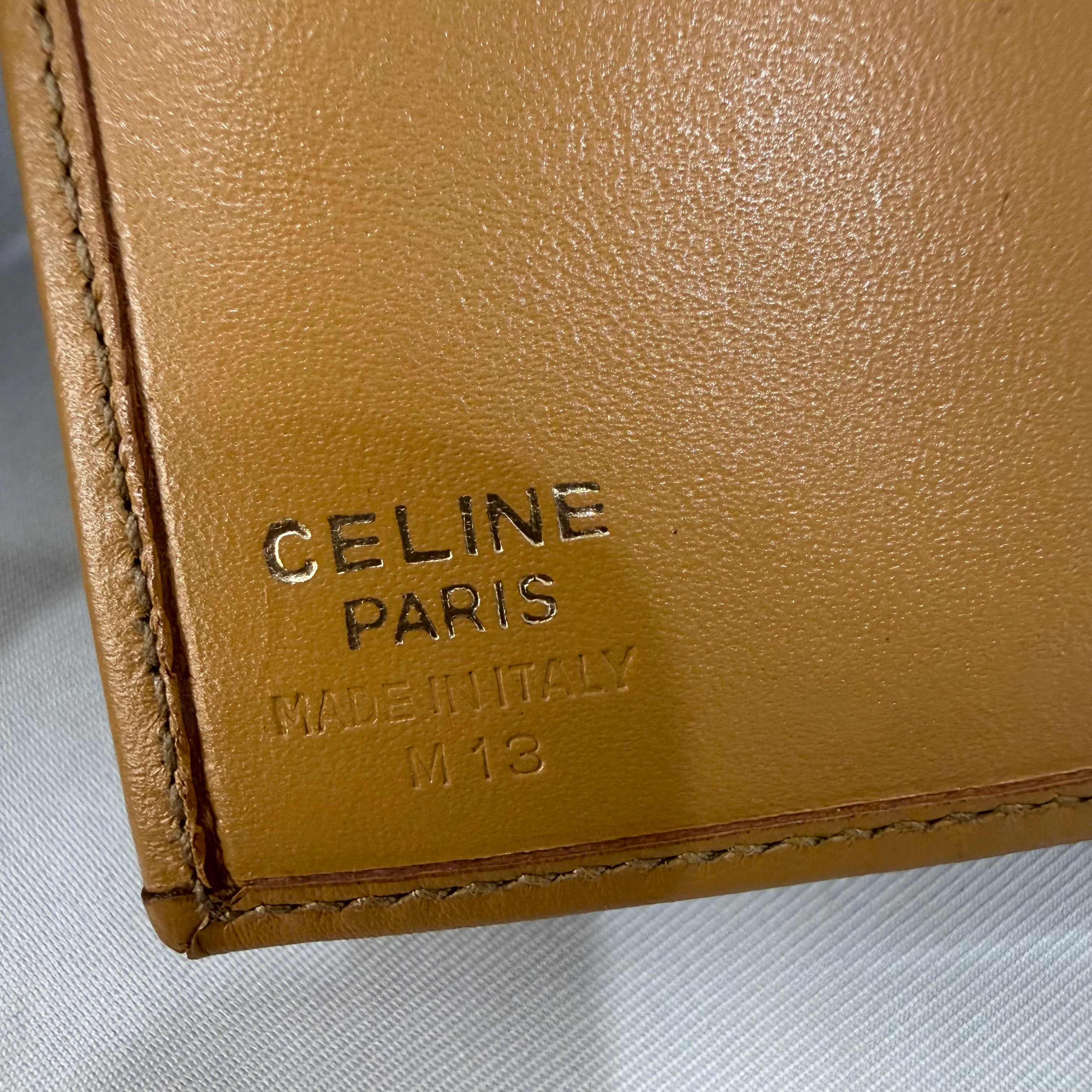 Celine Triomphe Macadam Vintage Canvas Leather Wallet Bifold