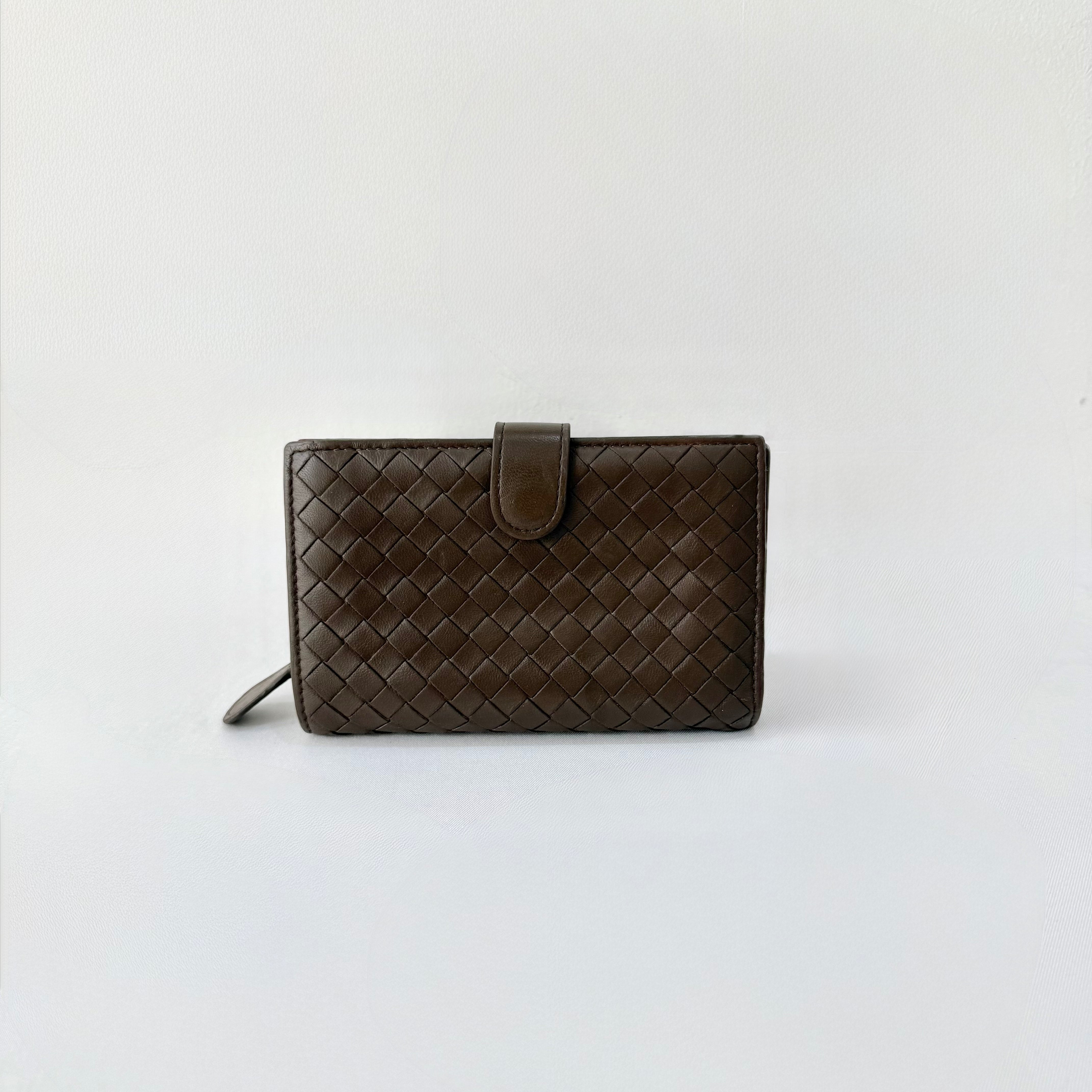 Bottega Veneta Intrecciato Leather Brown Bi-Fold Wallet