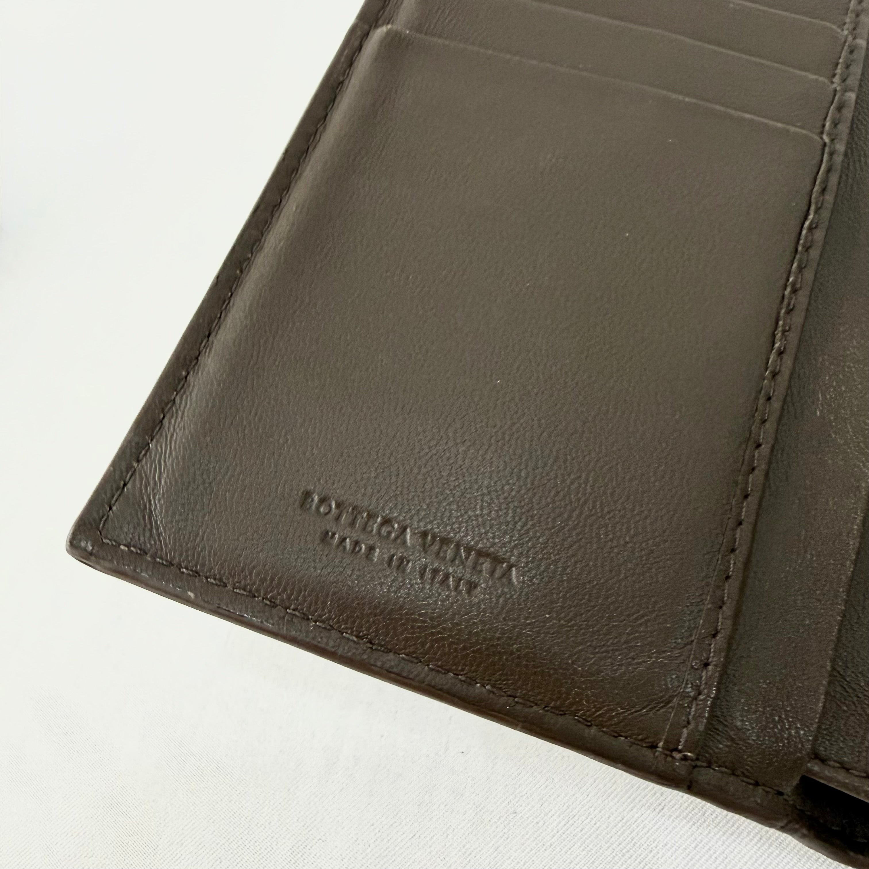 Bottega Veneta Intrecciato Leather Brown Bi-Fold Wallet