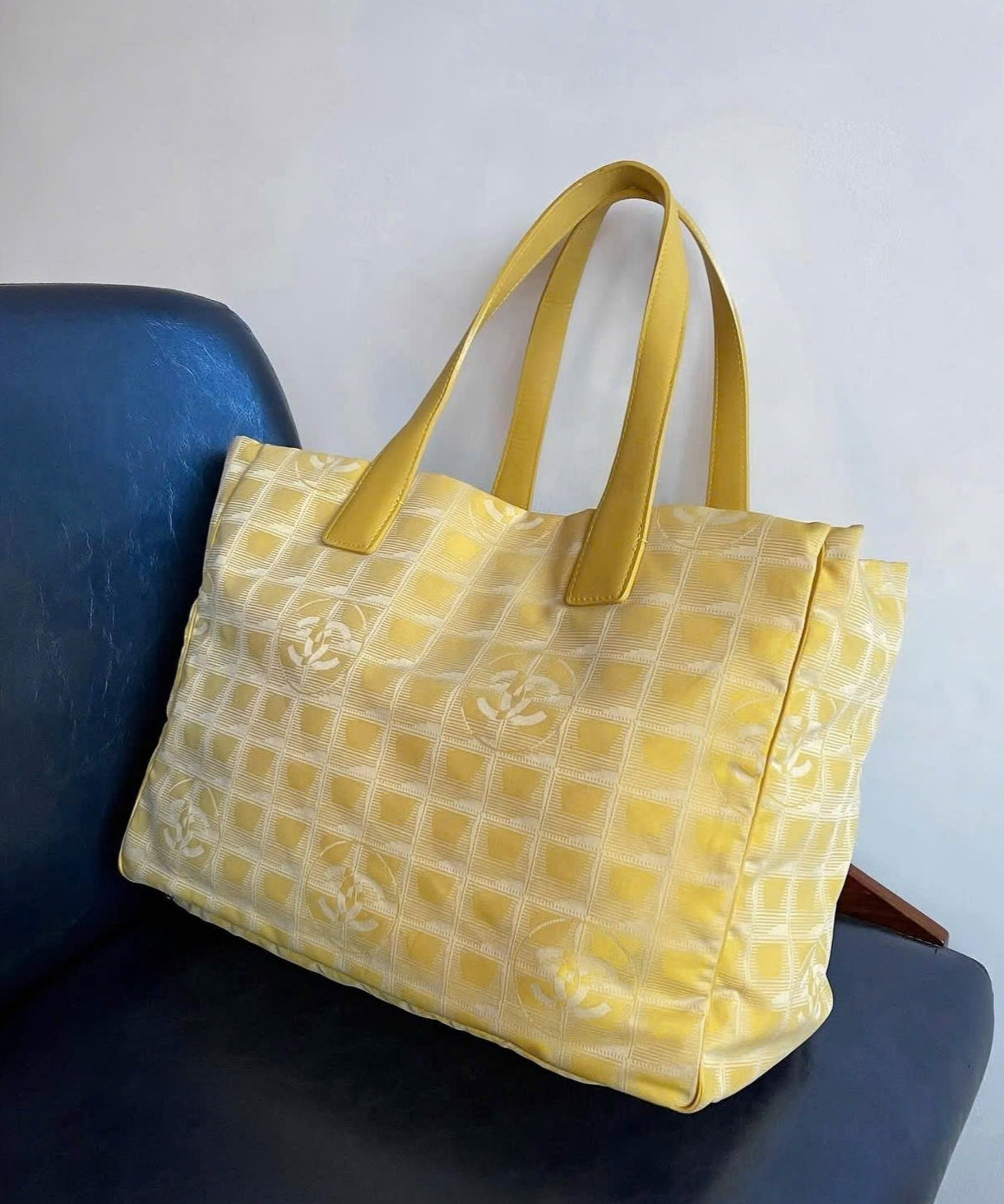 Chanel Yellow CC Monogram Tote Bag