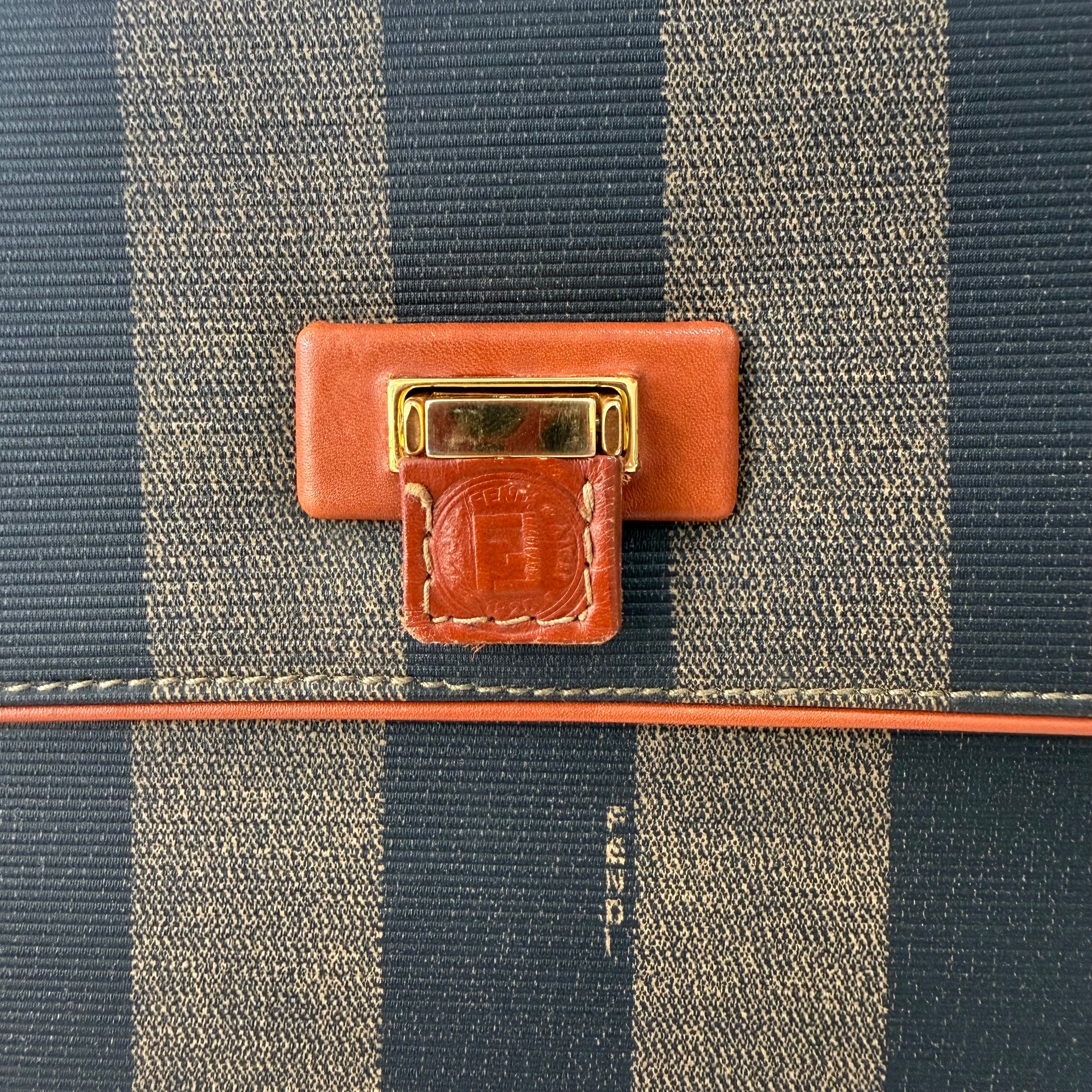 Fendi Brown Pequin Crossbody bag