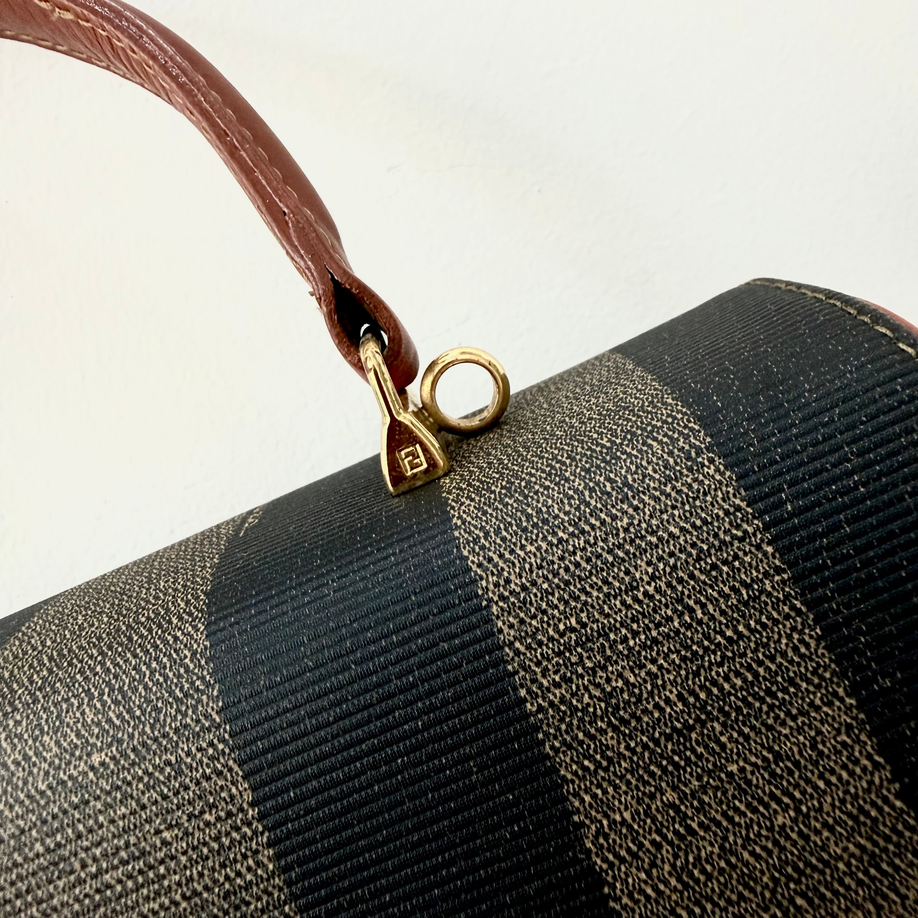 Fendi Brown Pequin Crossbody bag