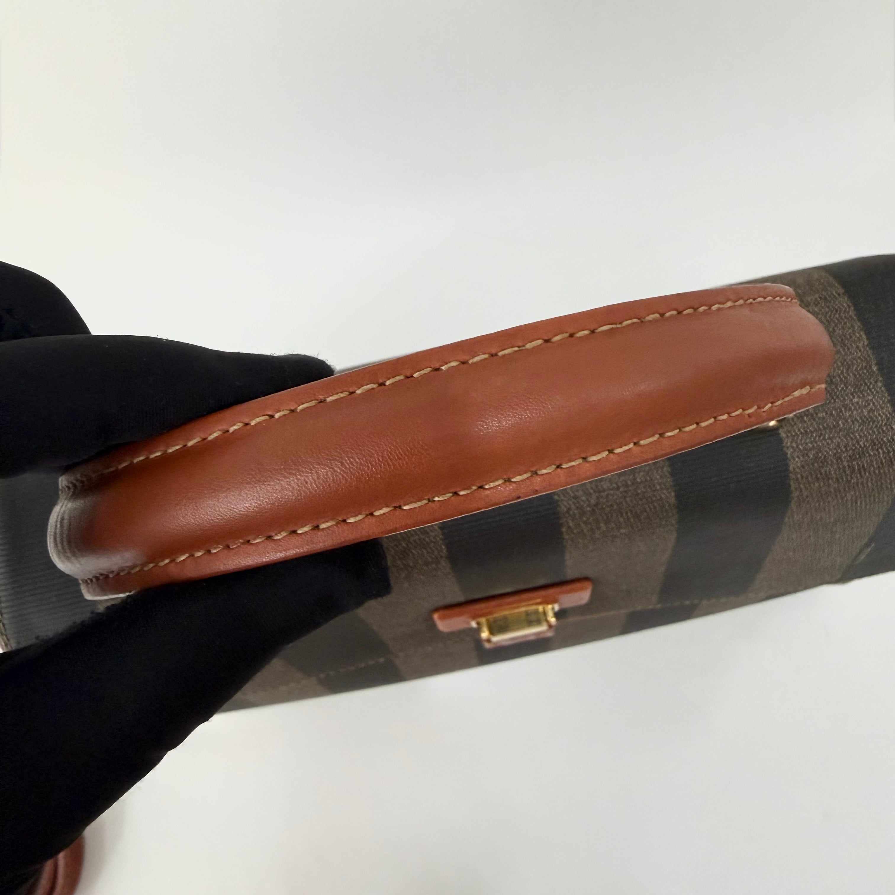 Fendi Brown Pequin Crossbody bag