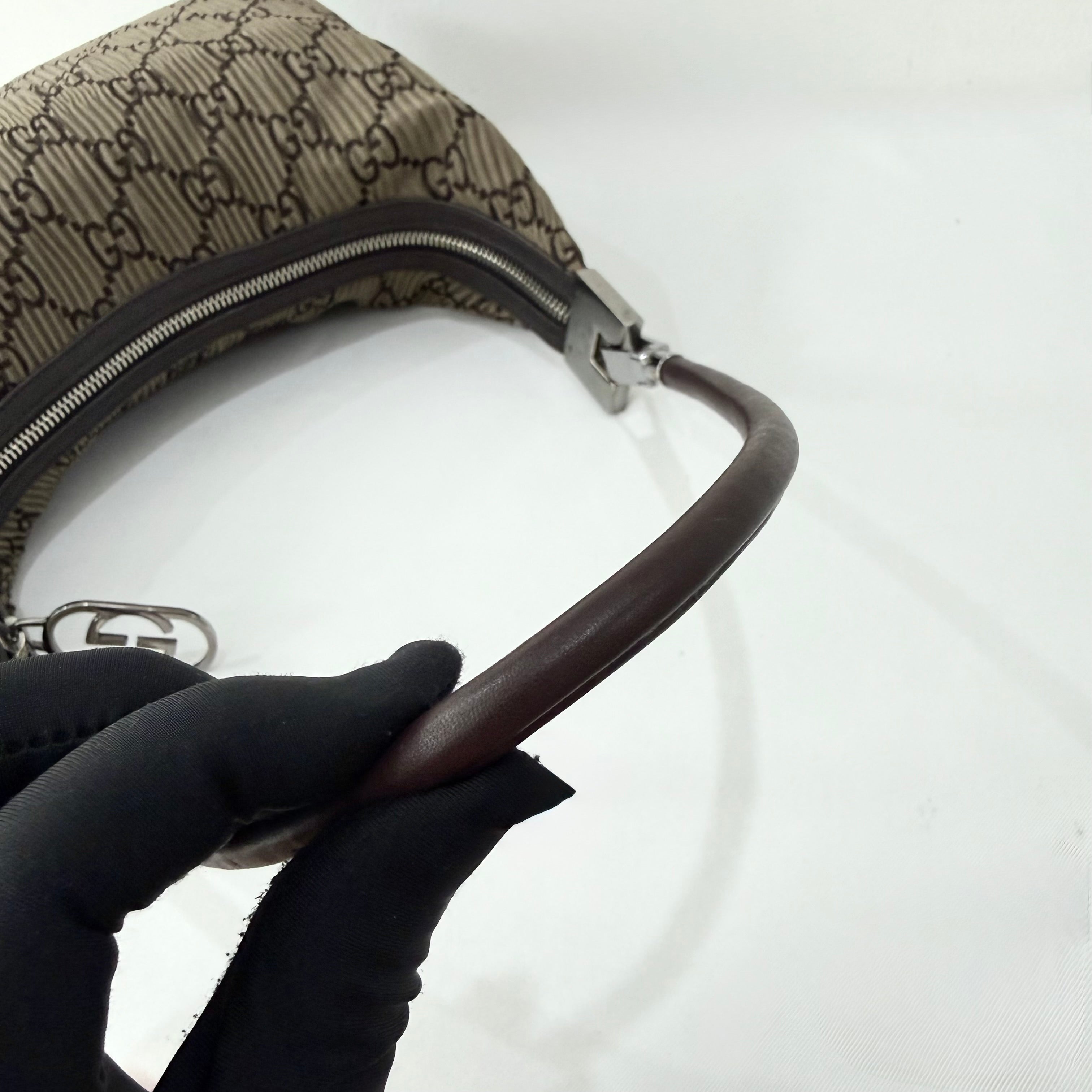(RESERVED) Gucci Brown Monogram GG Clasp Hobo Brown