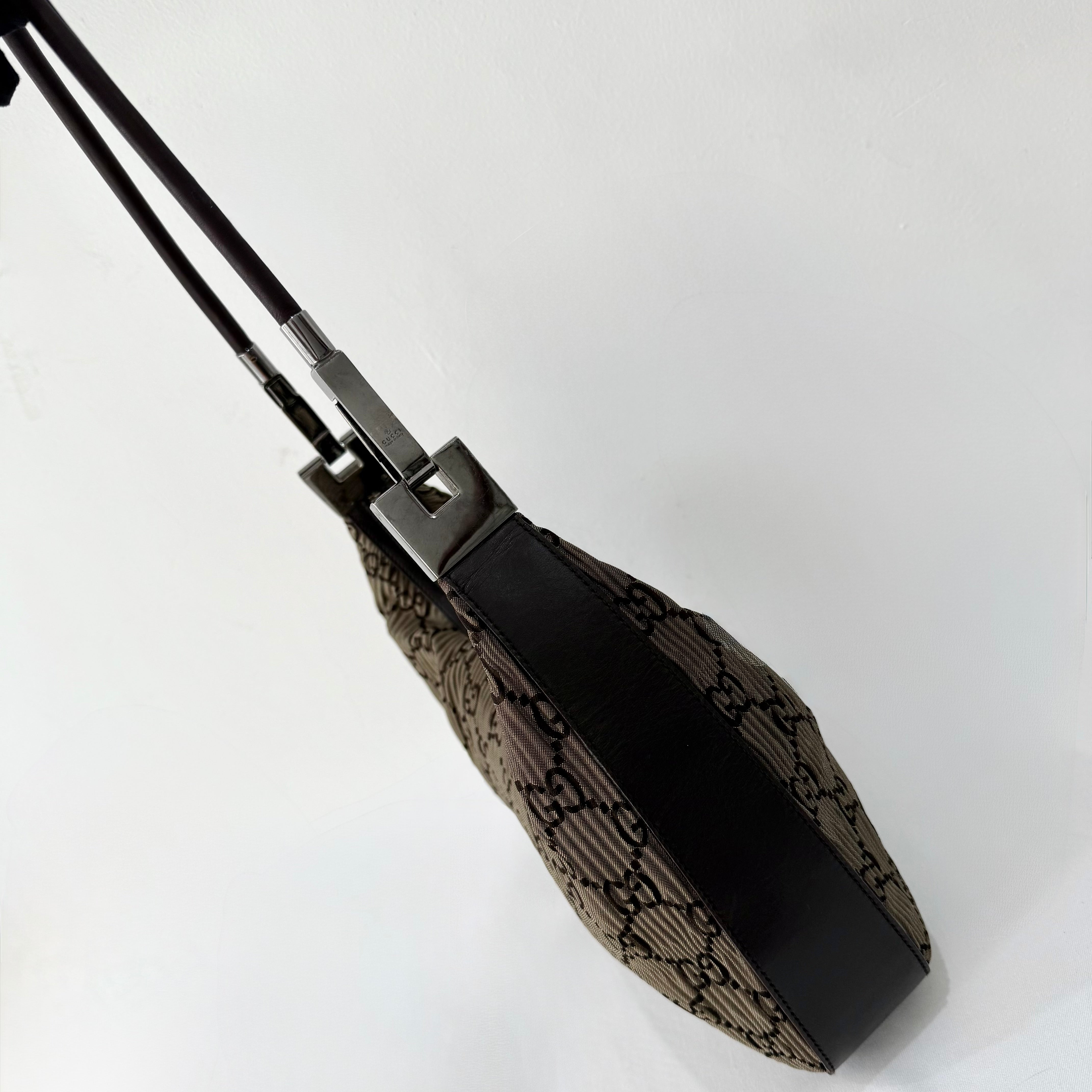 (RESERVED) Gucci Brown Monogram GG Clasp Hobo Brown