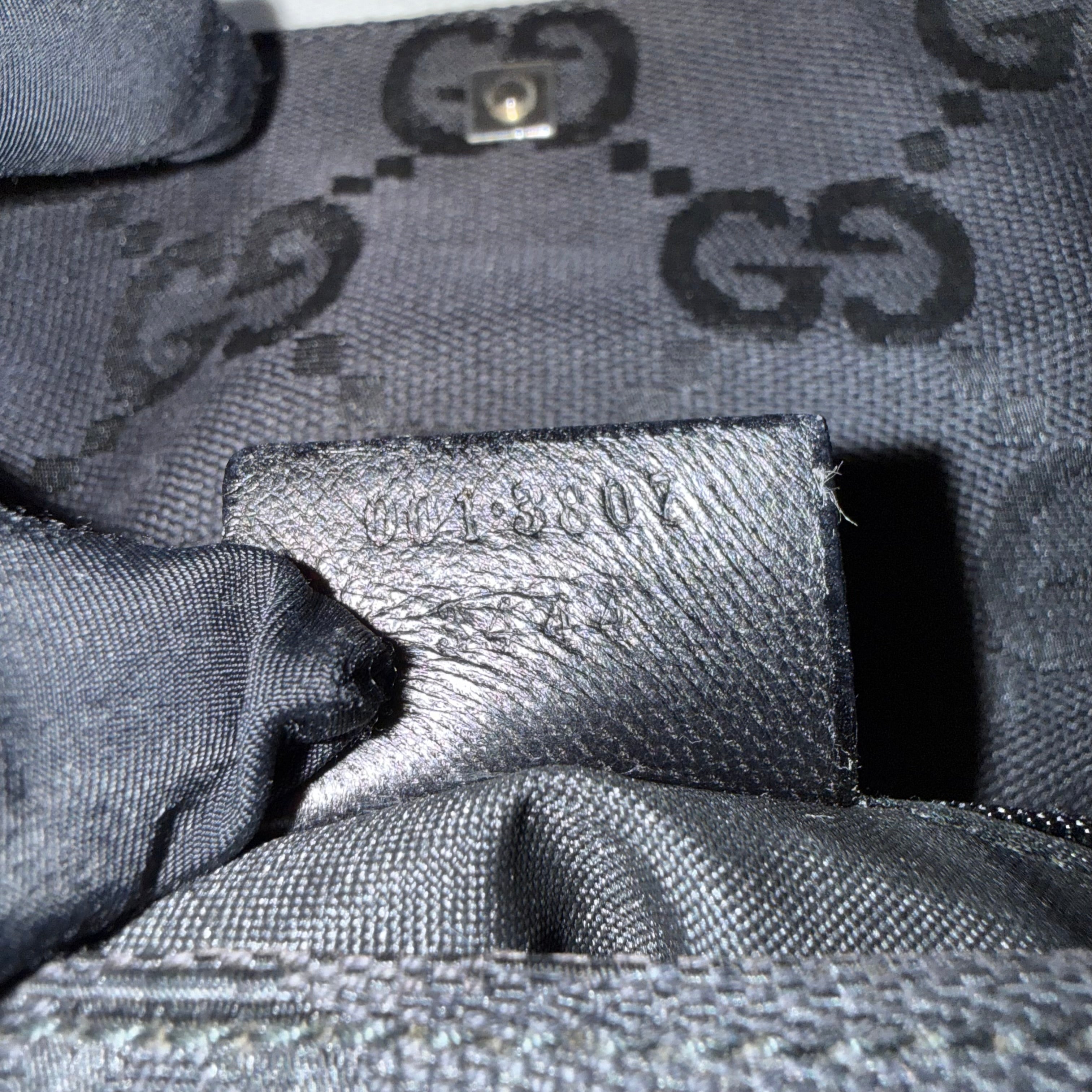 Gucci Black GG Monogram Squared Shoulder Bag