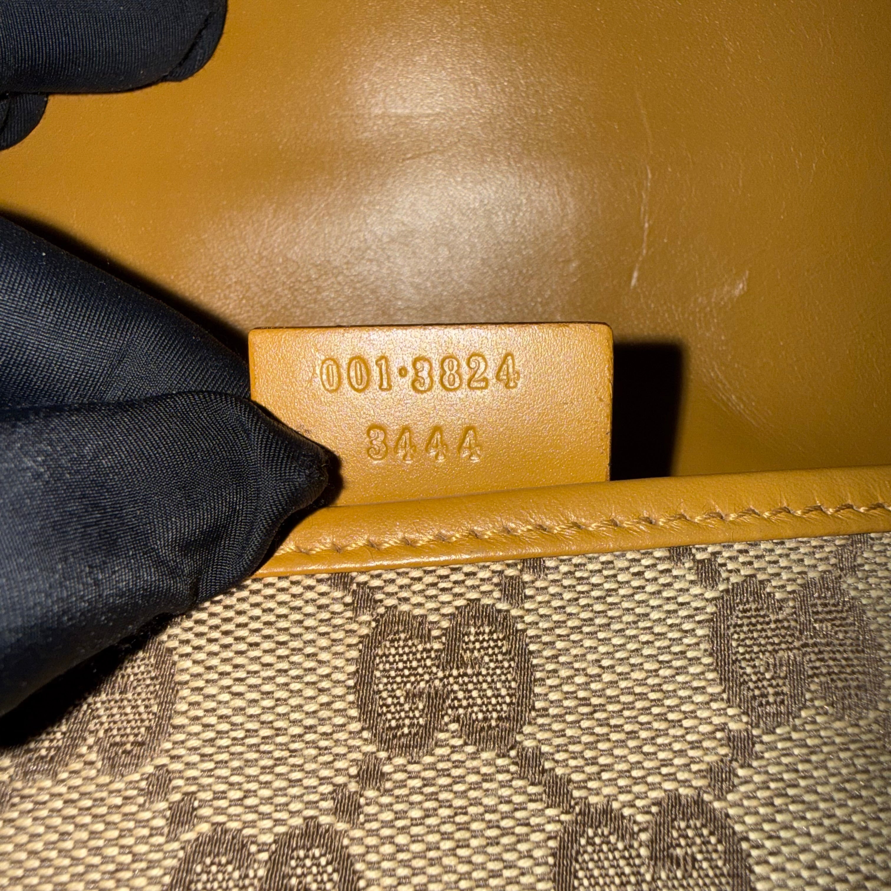 Gucci Jackie Canvas Beige Brown Shoulder Bag