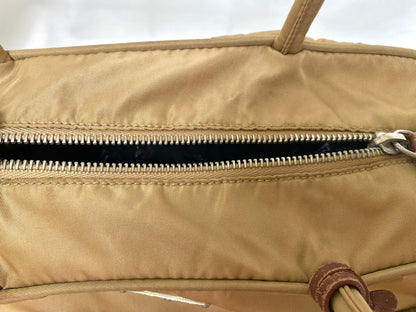 Prada Brown Tote Bag Nylon Pocket Triangular Logo