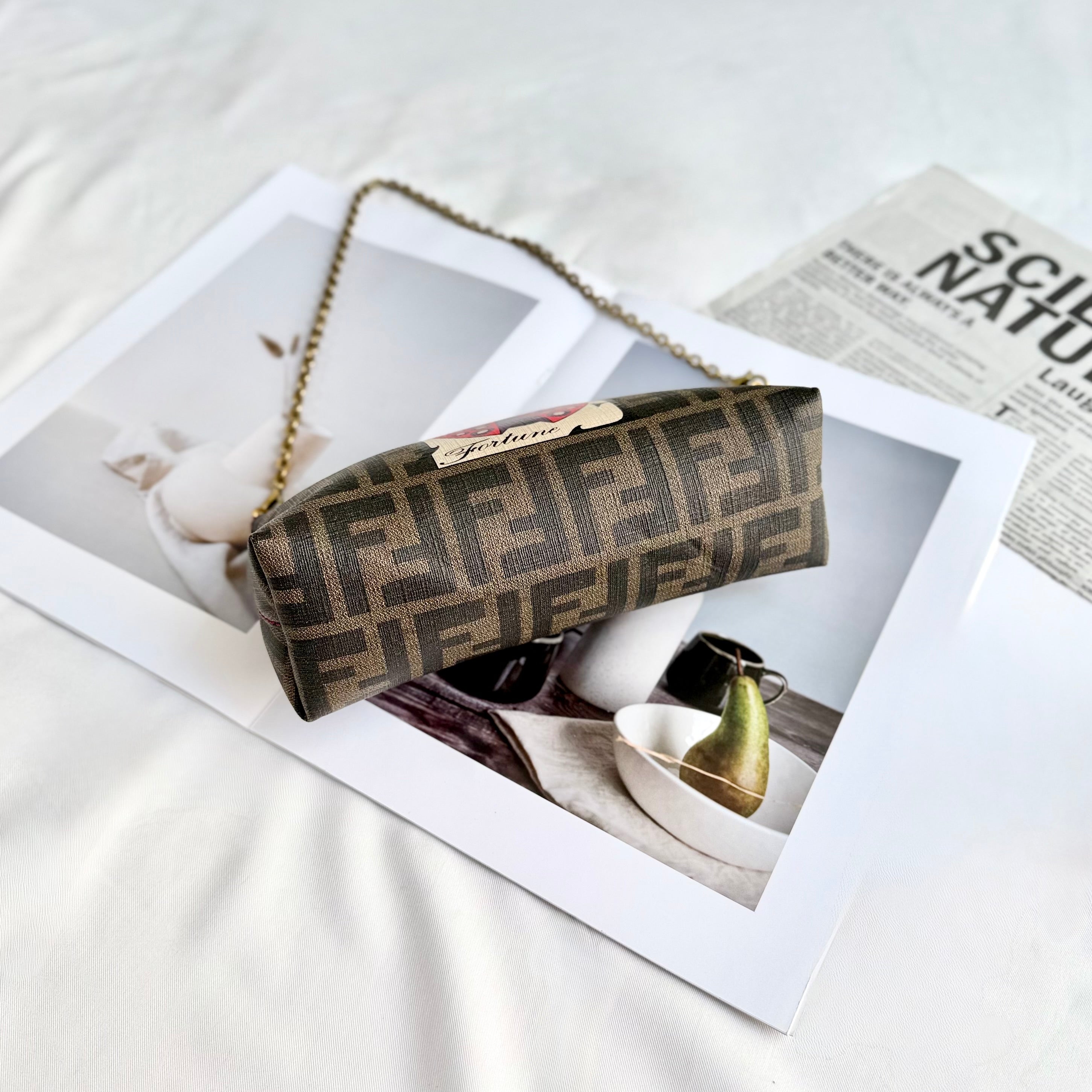 Fendi Limited Edition Zucca Spalmati Ladybug Pochette