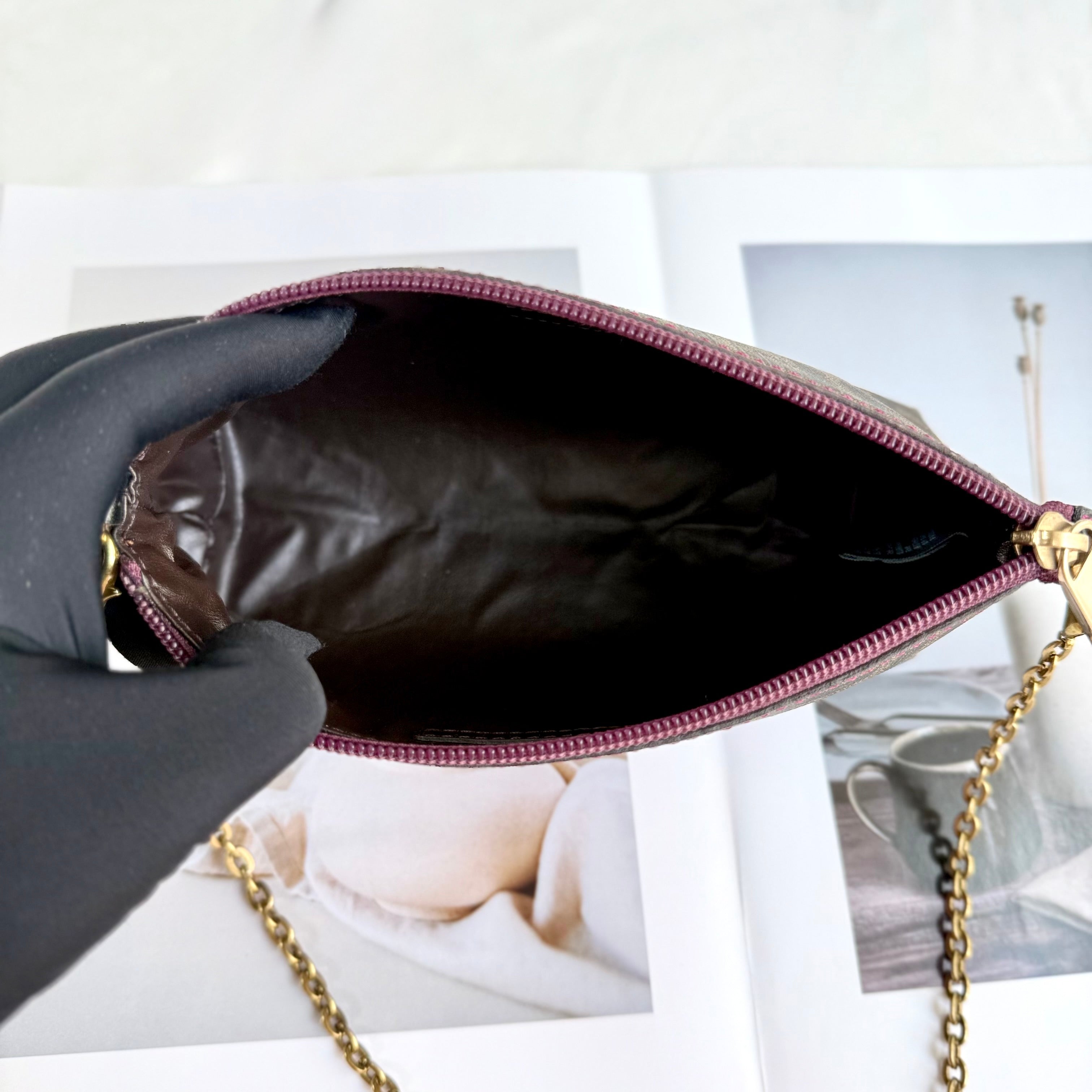 Fendi Limited Edition Zucca Spalmati Ladybug Pochette