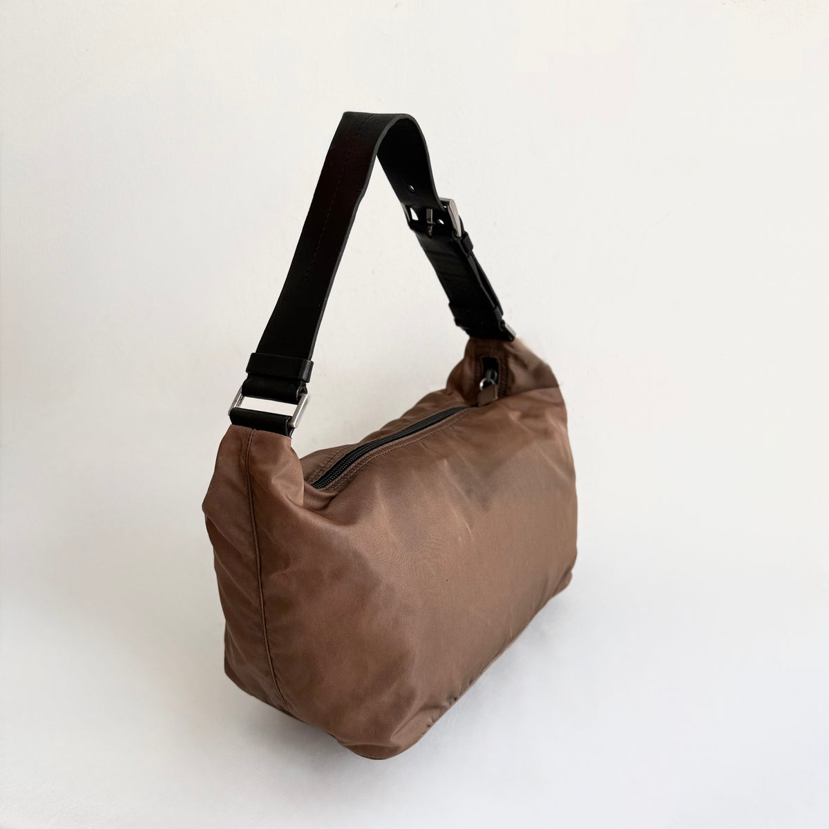 Prada Brown Nylon Hobo Bag