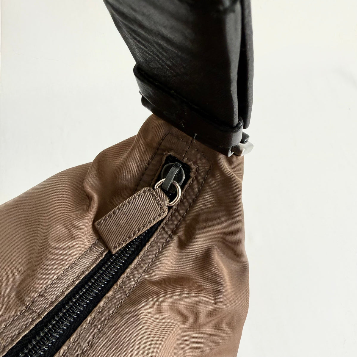 Prada Brown Nylon Hobo Bag